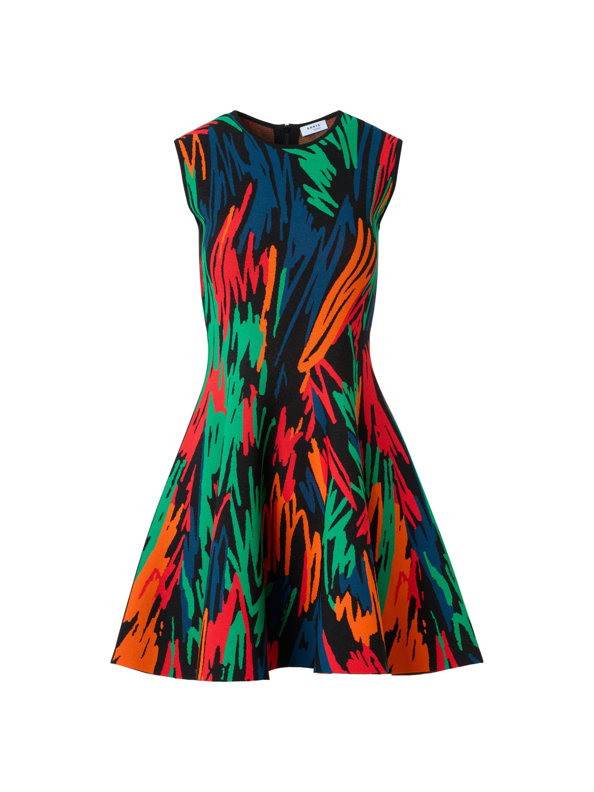 Akris punto Women's Scribble Jacquard Sleeveless Minidress - Black Multi