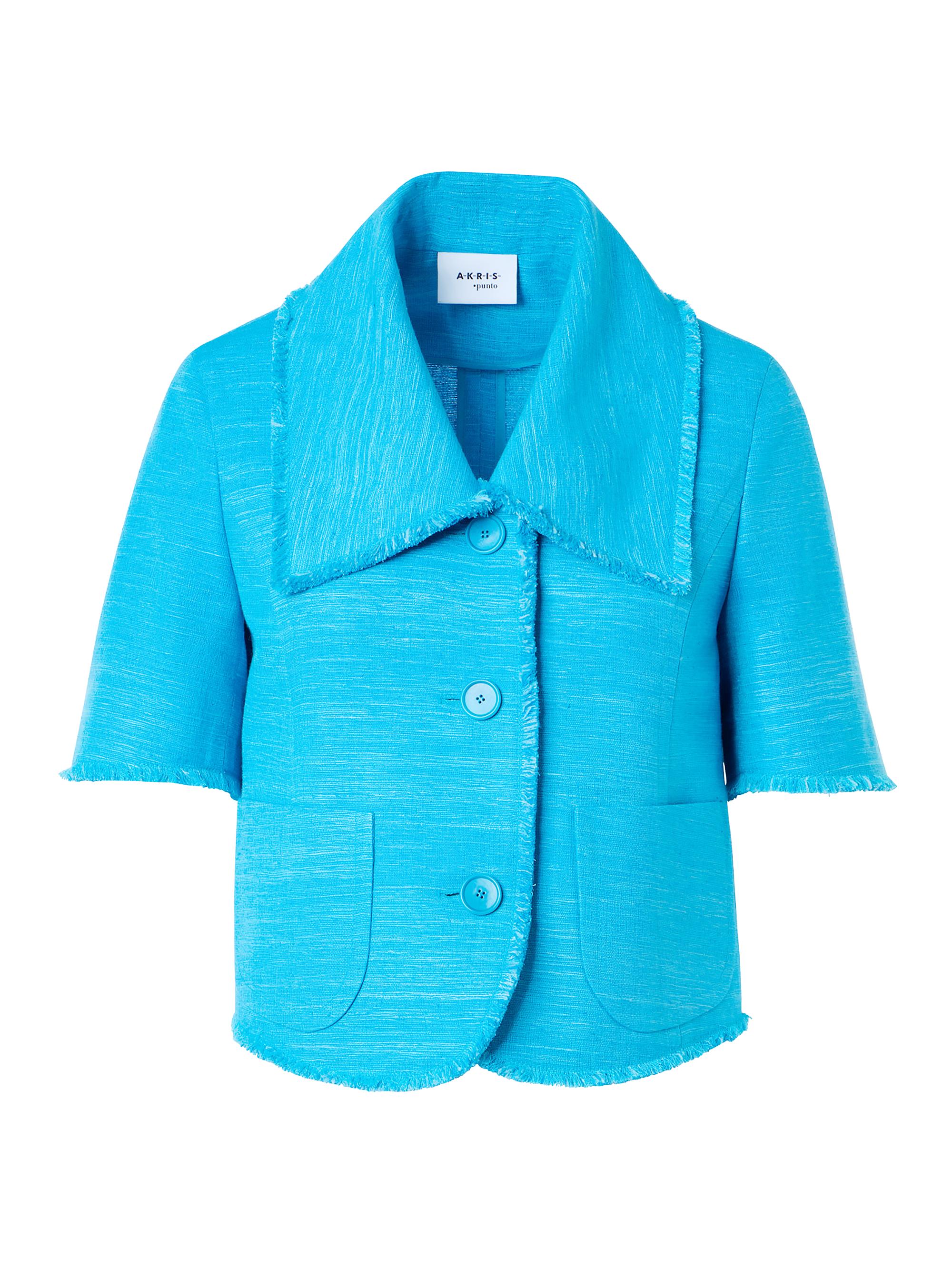 Akris punto Women's Patch Pocket Silk-Blend Jacket - Turquoise