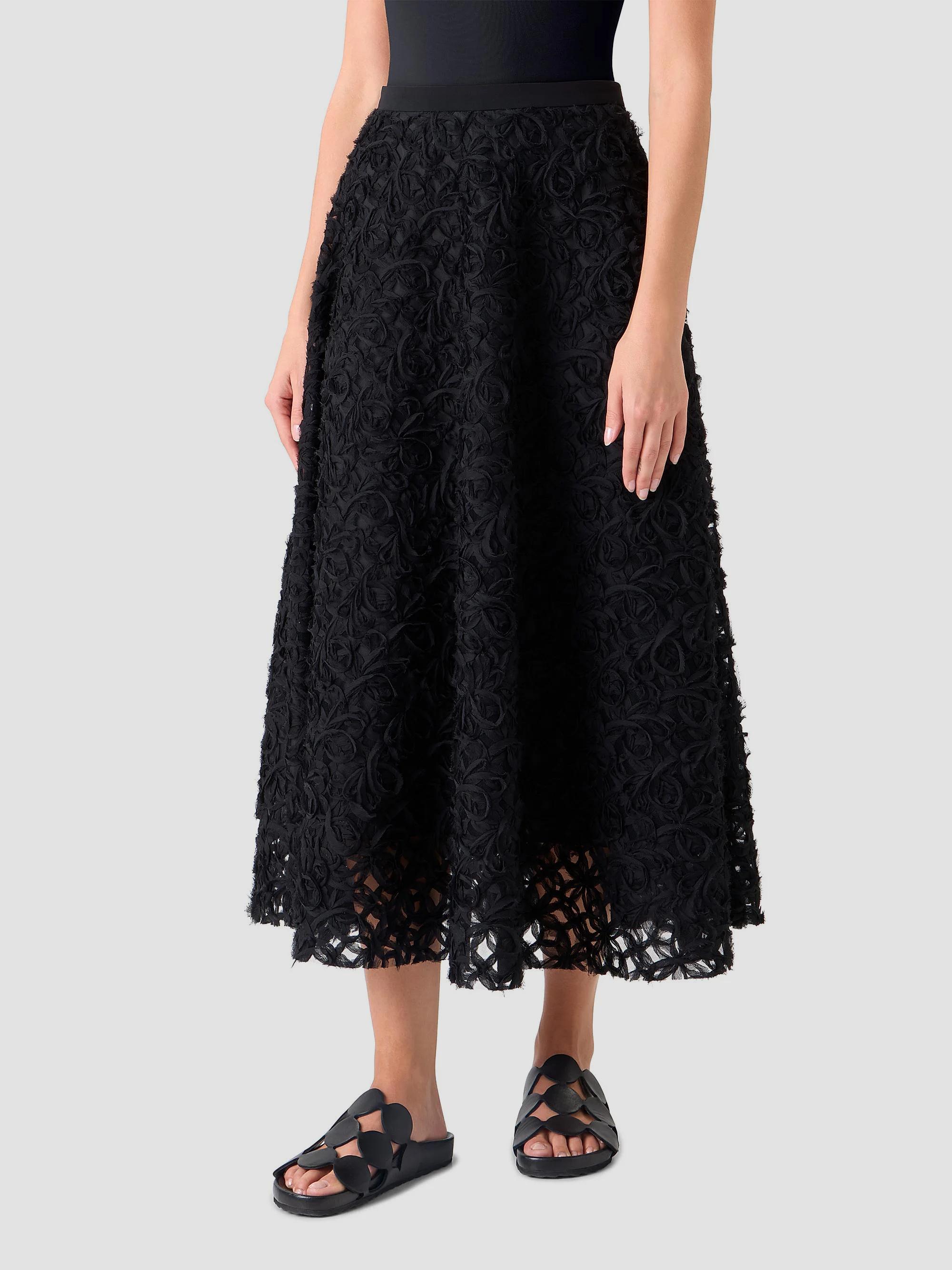 Akris punto Scribble Embroidery Tulle Midi-Skirt | Saks Fifth Avenue