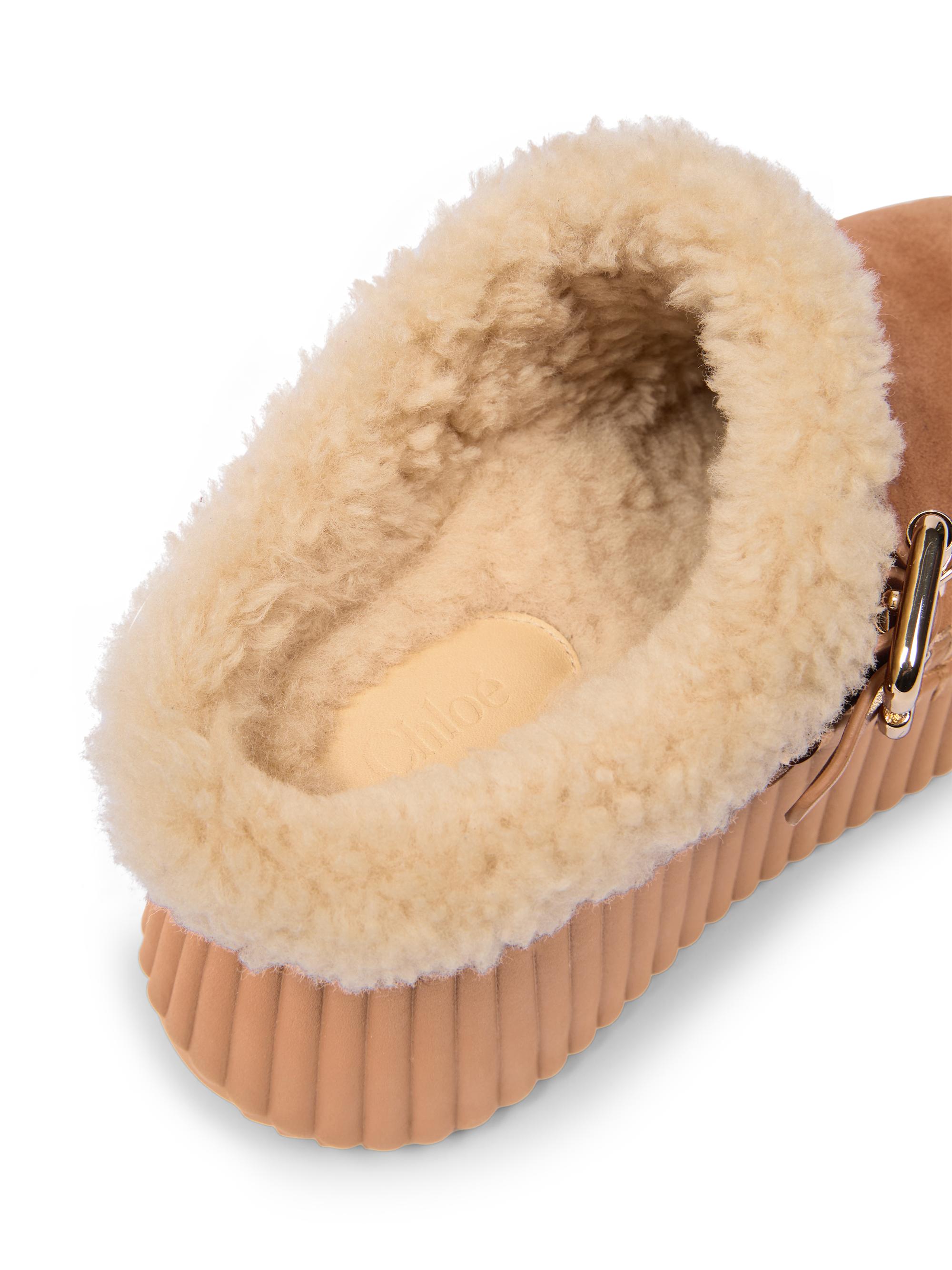 Chloé Nama Shearling-Trim Suede Mules | Saks Fifth Avenue