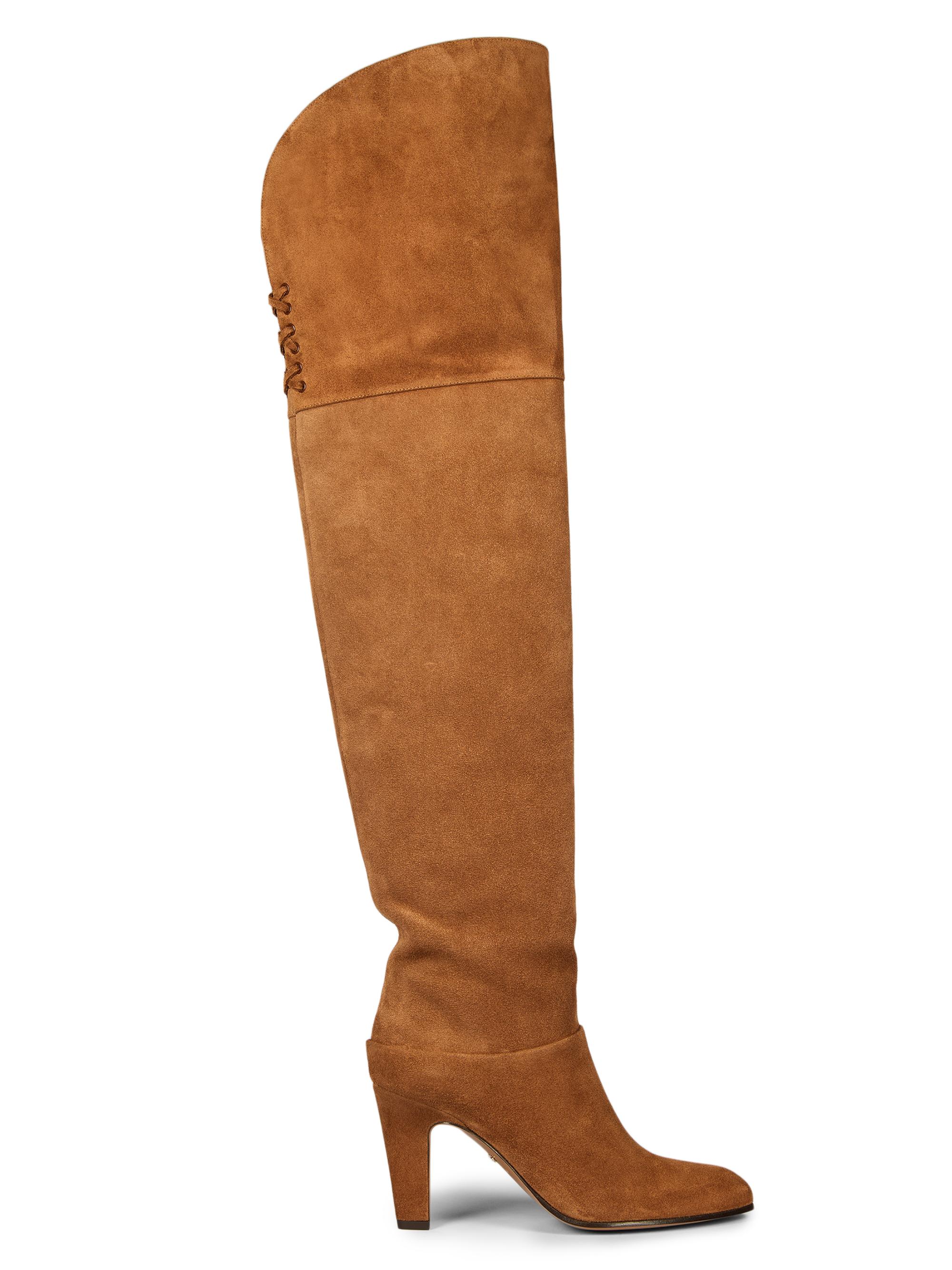 Chloé Women's Eve 85MM Suede Knee-High Boots - Pure Brown