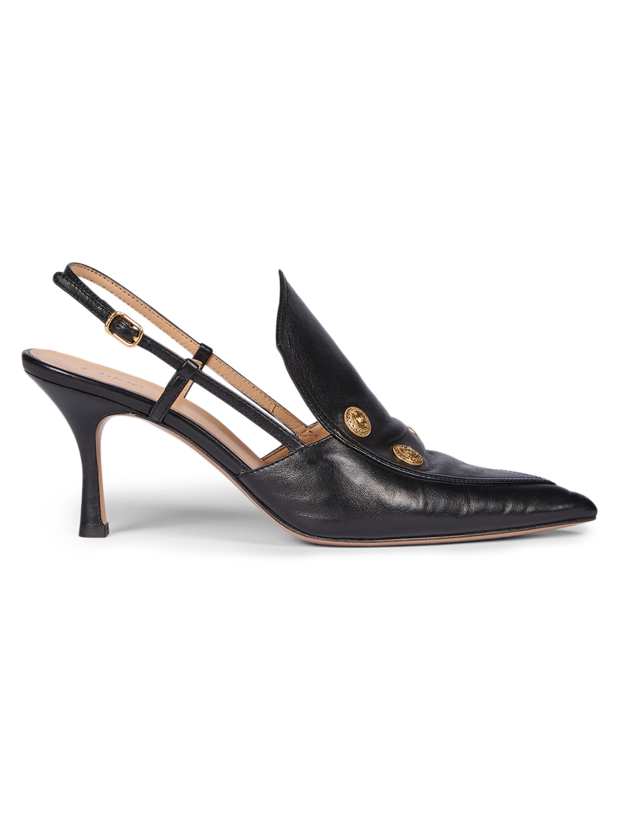 Chloé Women's Agnes Leather Slingback Mules - Black