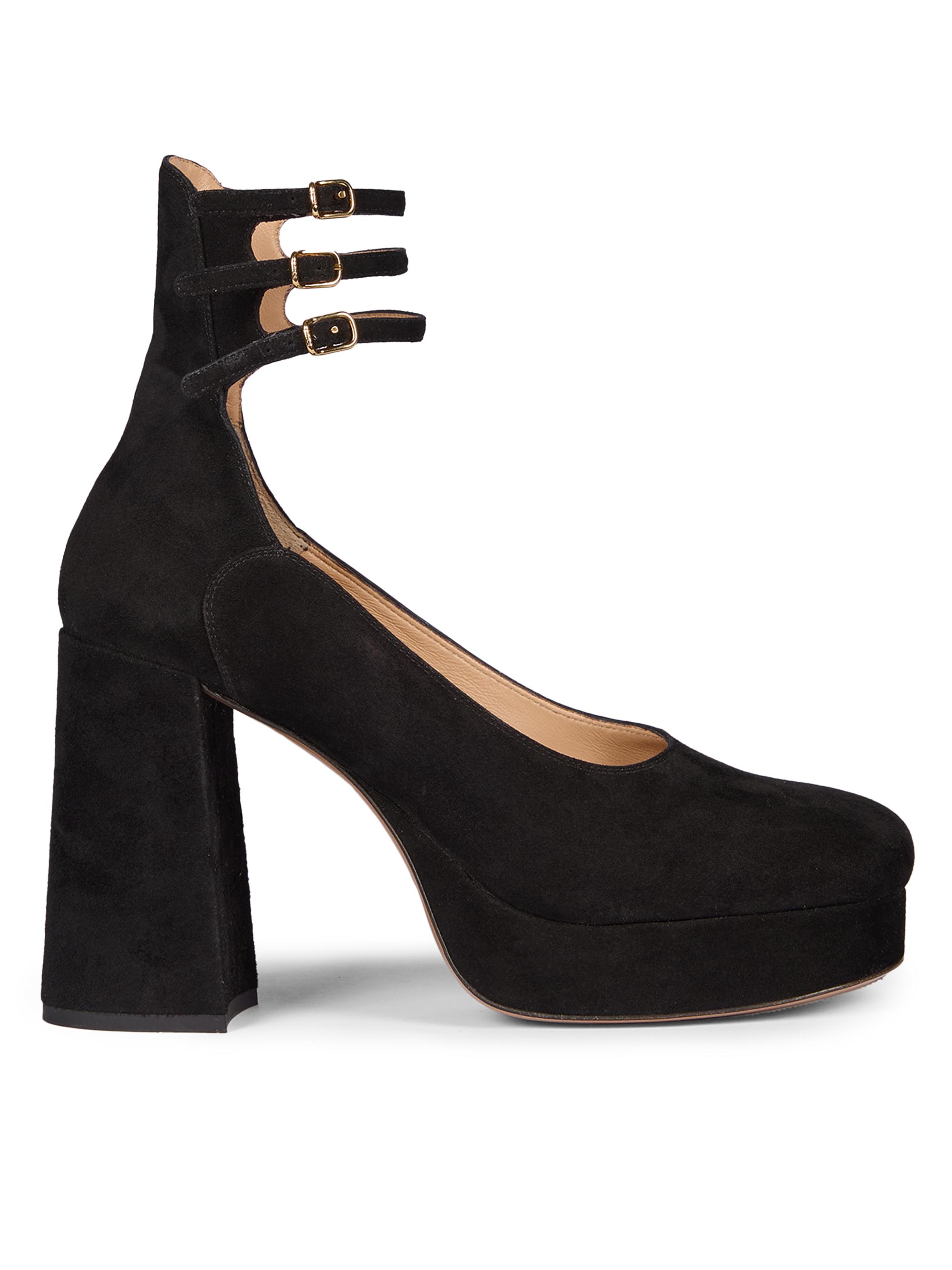 Chloé Women's Loti Suede Platform Pumps - Black | Thumbnail 8