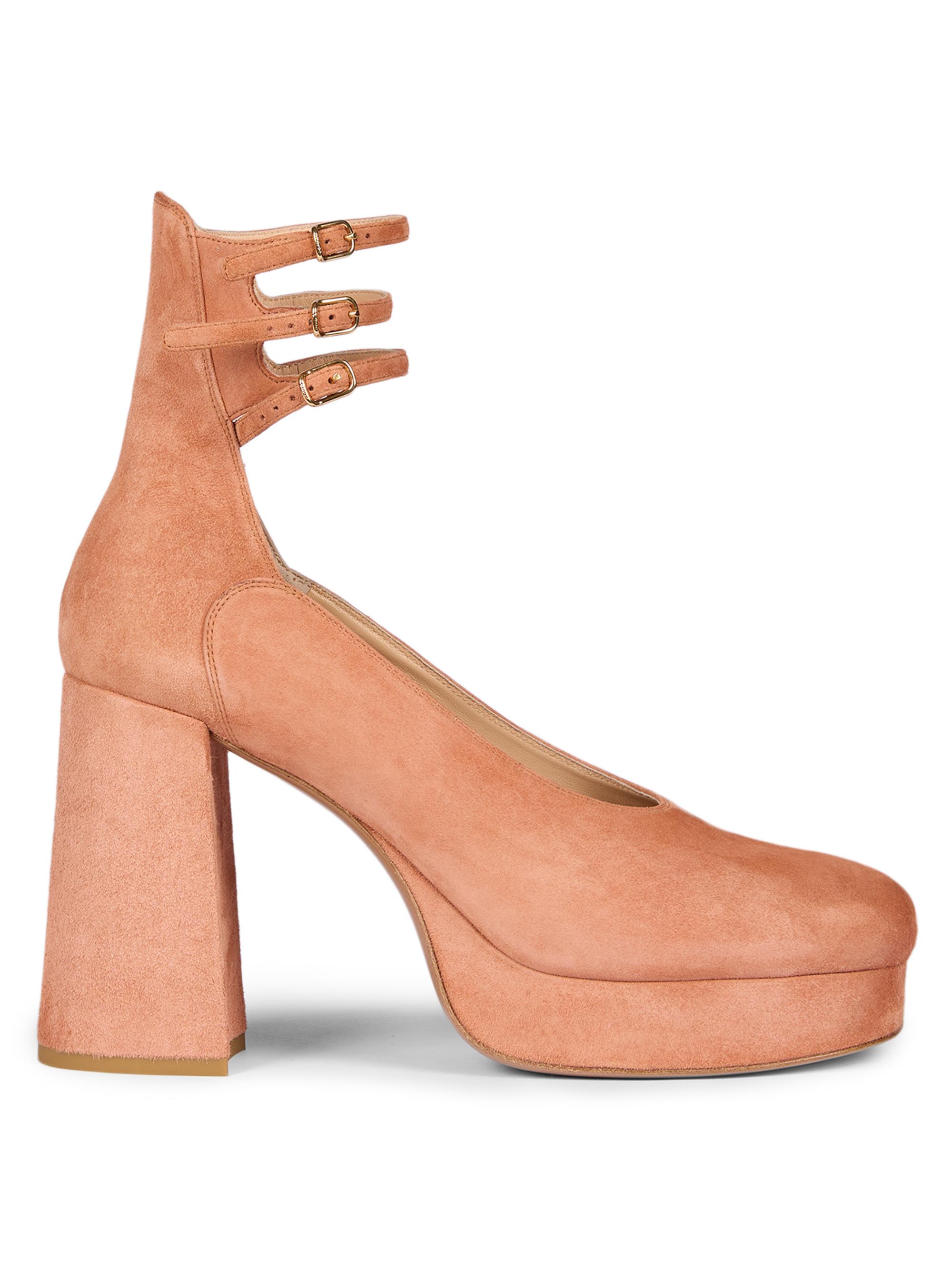 Chloé Women's Loti Suede Platform Pumps - Peachy Pink
