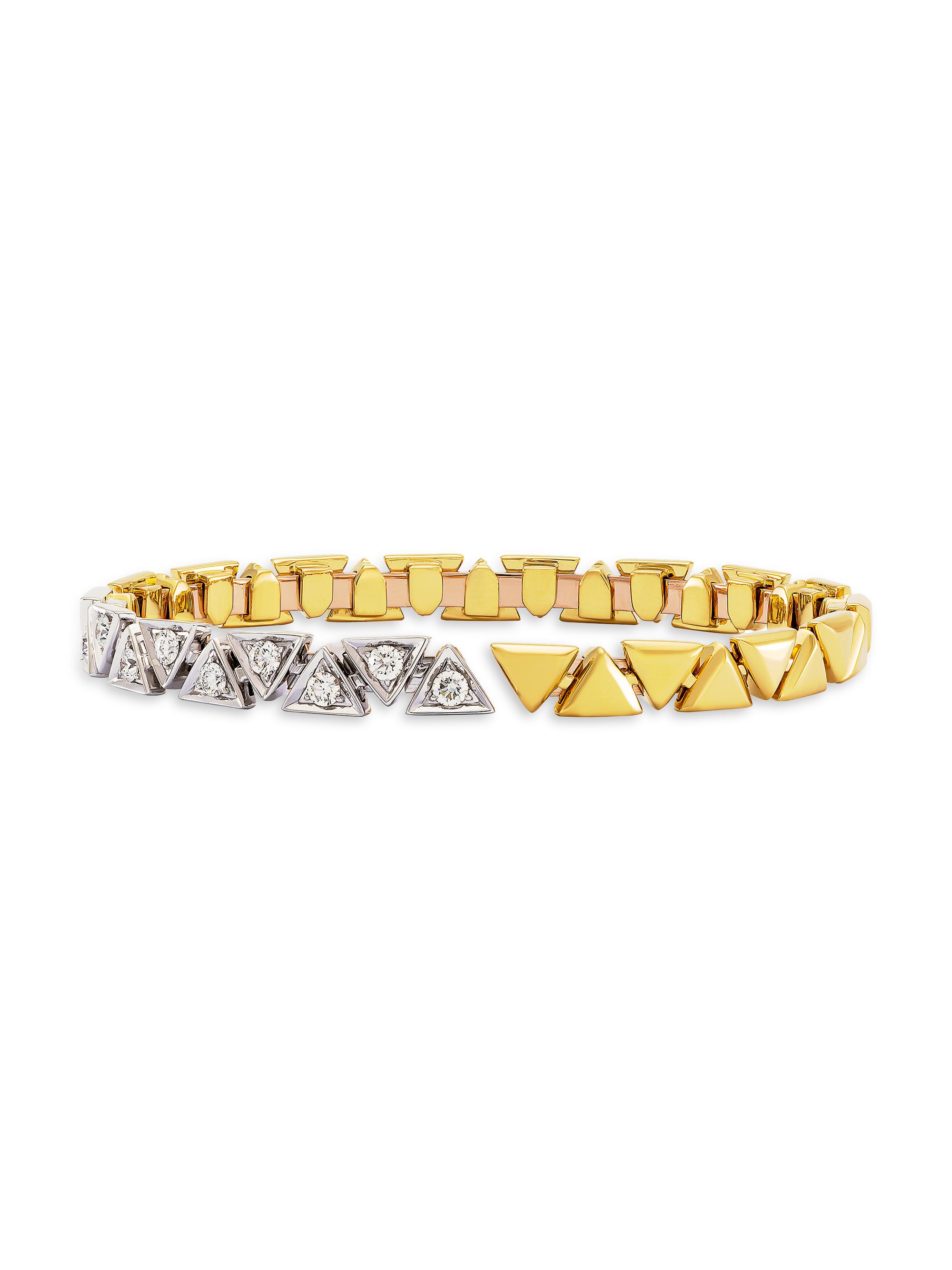 Etho Maria Women's Reflexion 18K Gold & 0.62 TCW Diamond Cuff - Yellow Gold