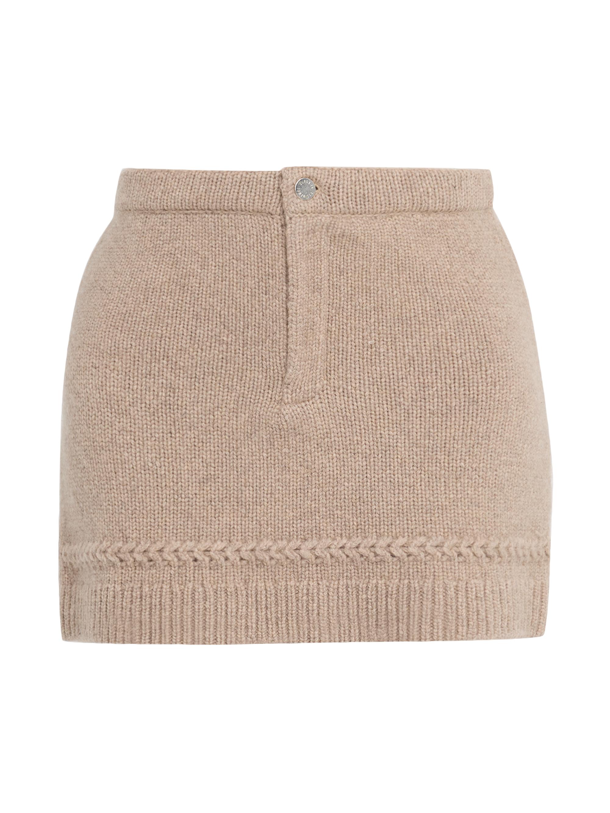 Guest in Residence Women's Jean Cashmere & Wool Miniskirt - Taupe