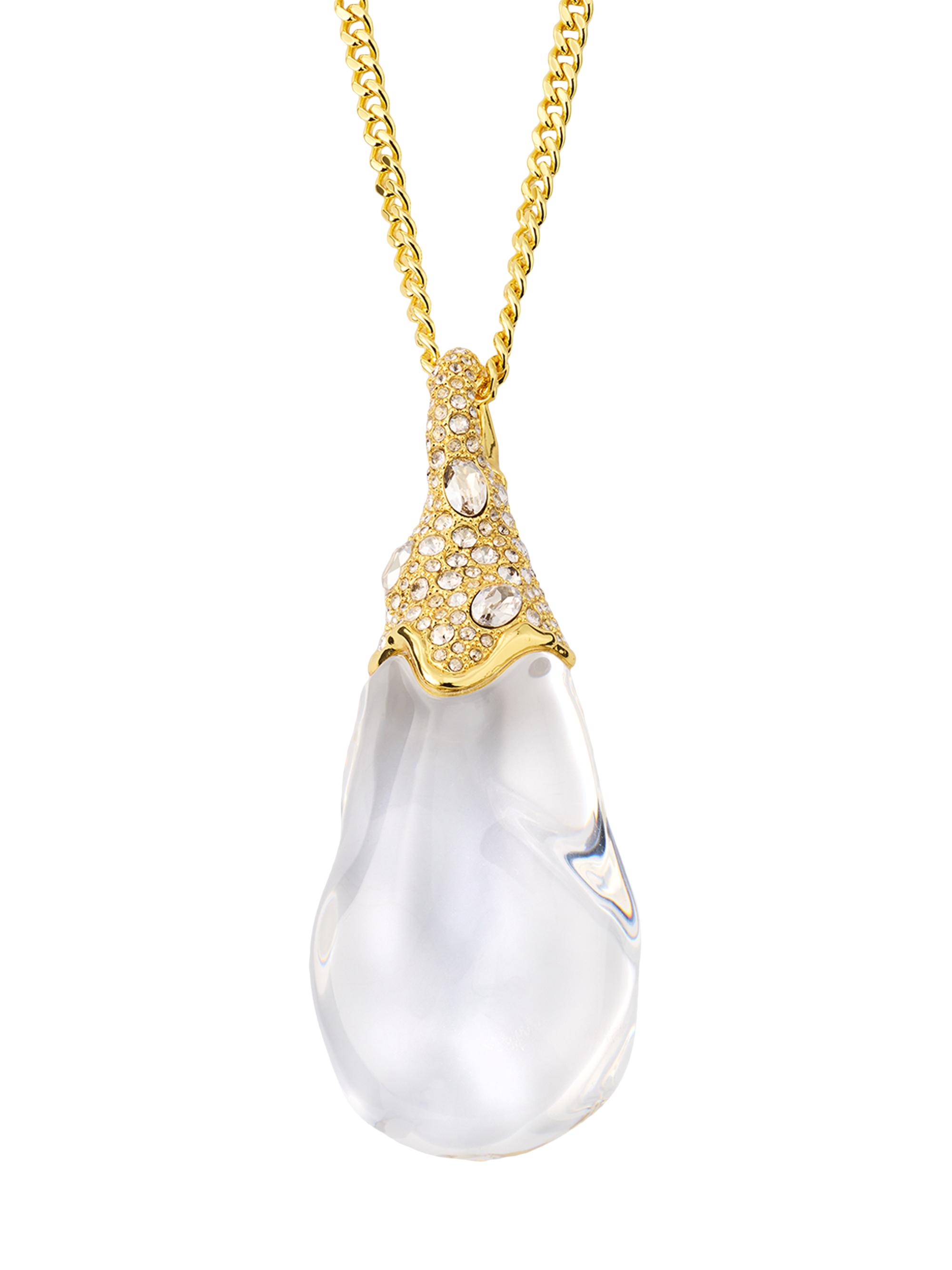 Alexis Bittar Women's Liquid Lucite Geode 14K-Gold-Plated & Crystal Pendant Necklace