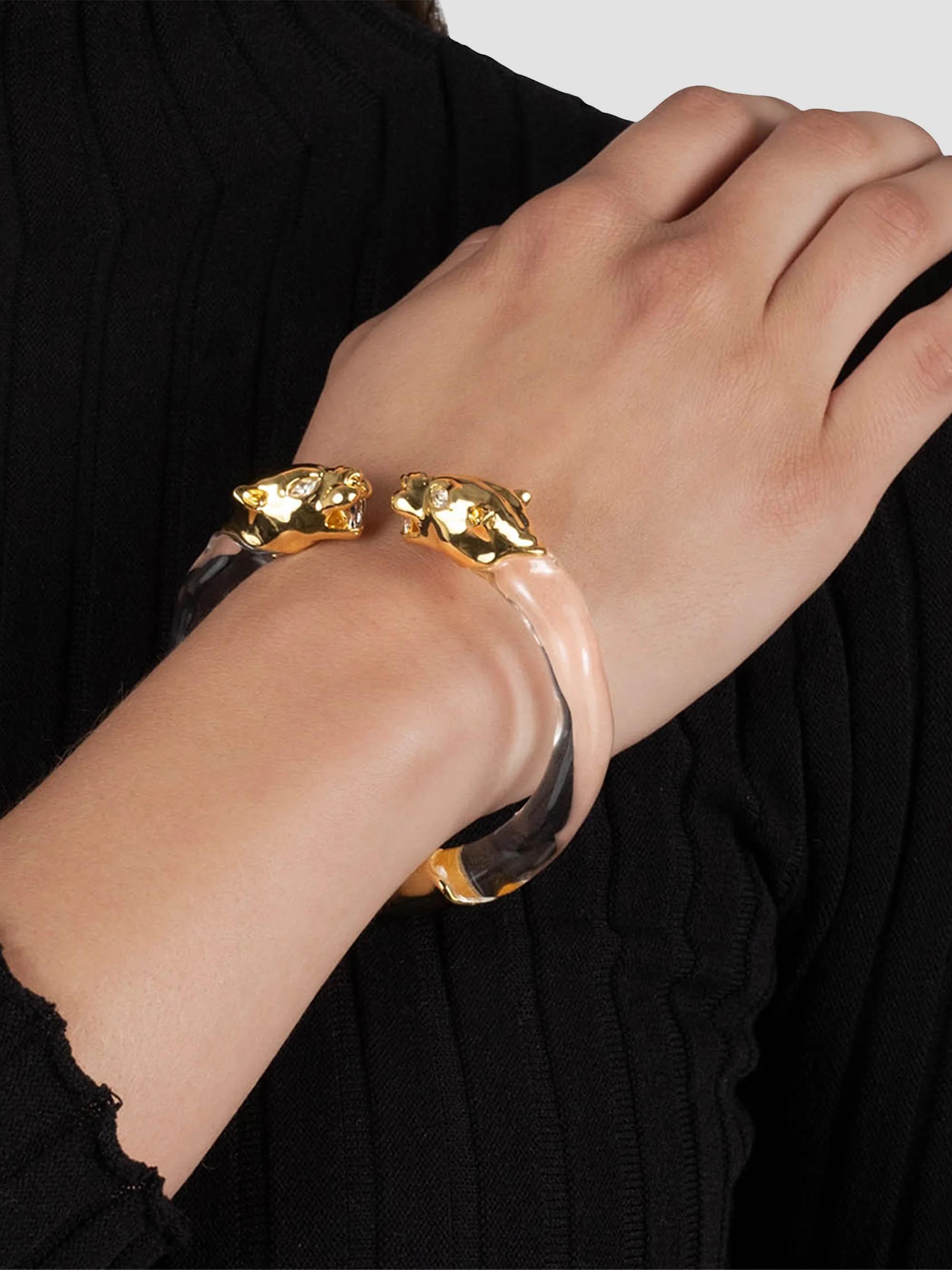 Alexis Bittar Panther Visage 14K-Gold-Plated, Lucite  display picture 2