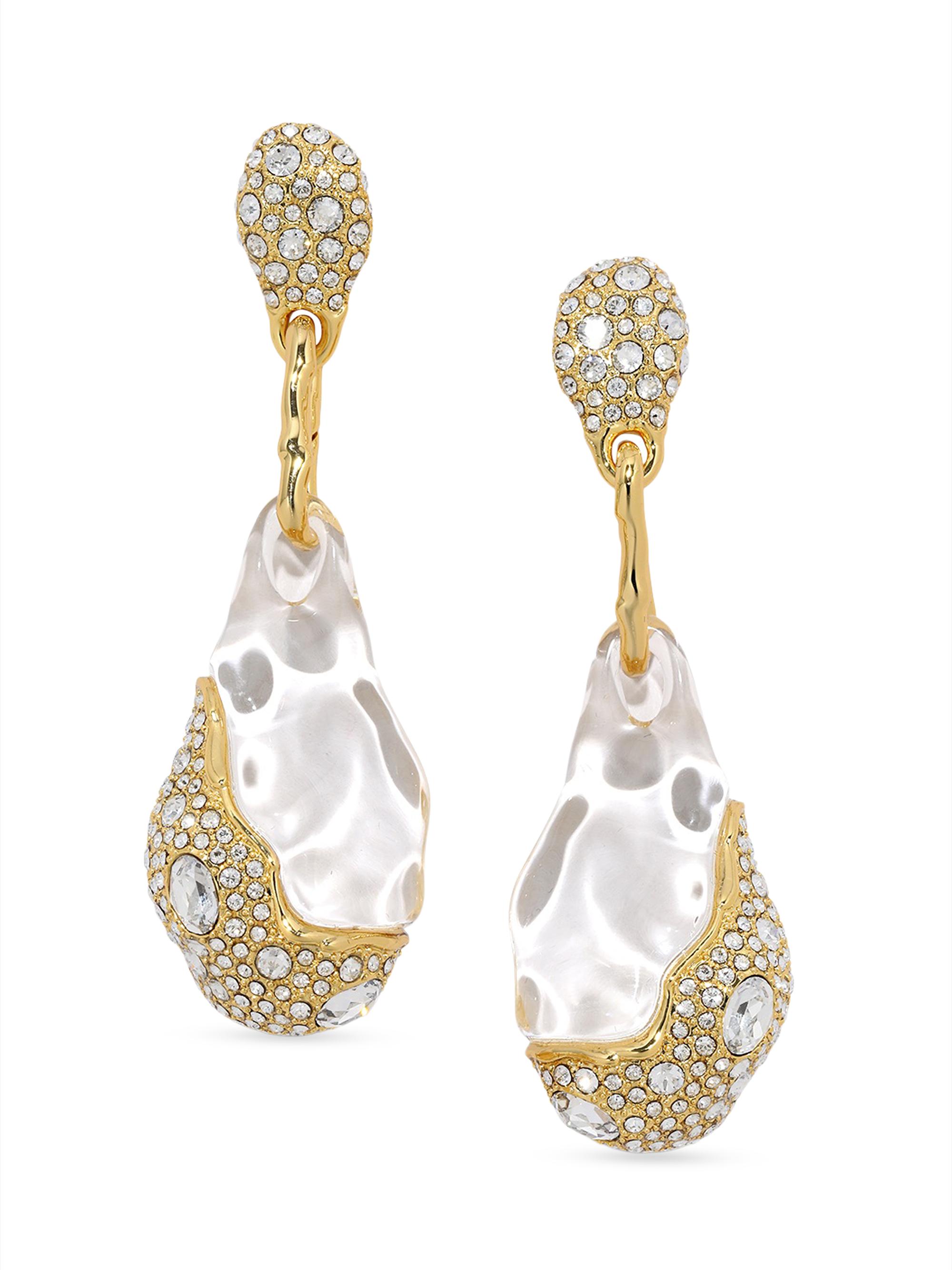 Alexis Bittar Women's Liquid 14K-Gold-Plated, Lucite & Crystal Drop Earrings - Clear