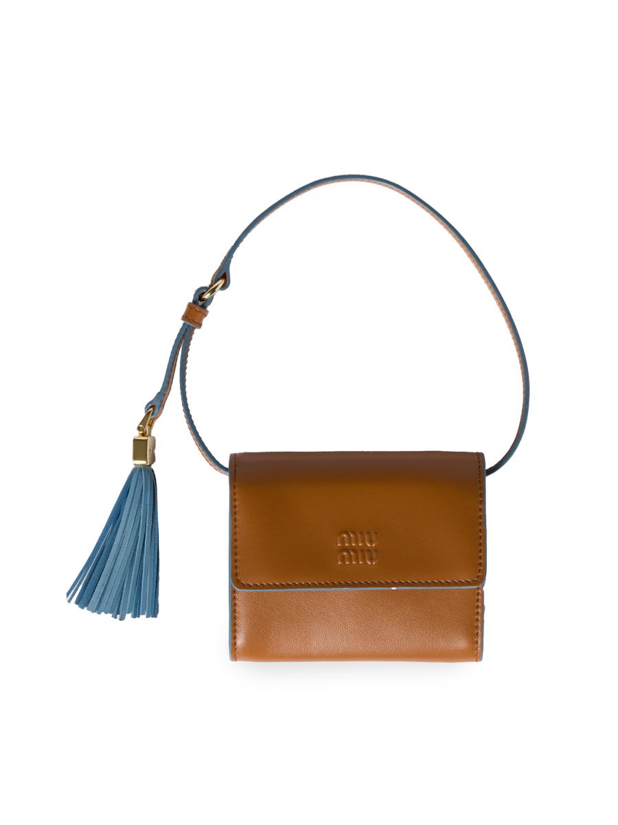 Miu Miu Leather Wallet with Shoulder Strap | Saks Fifth Avenue