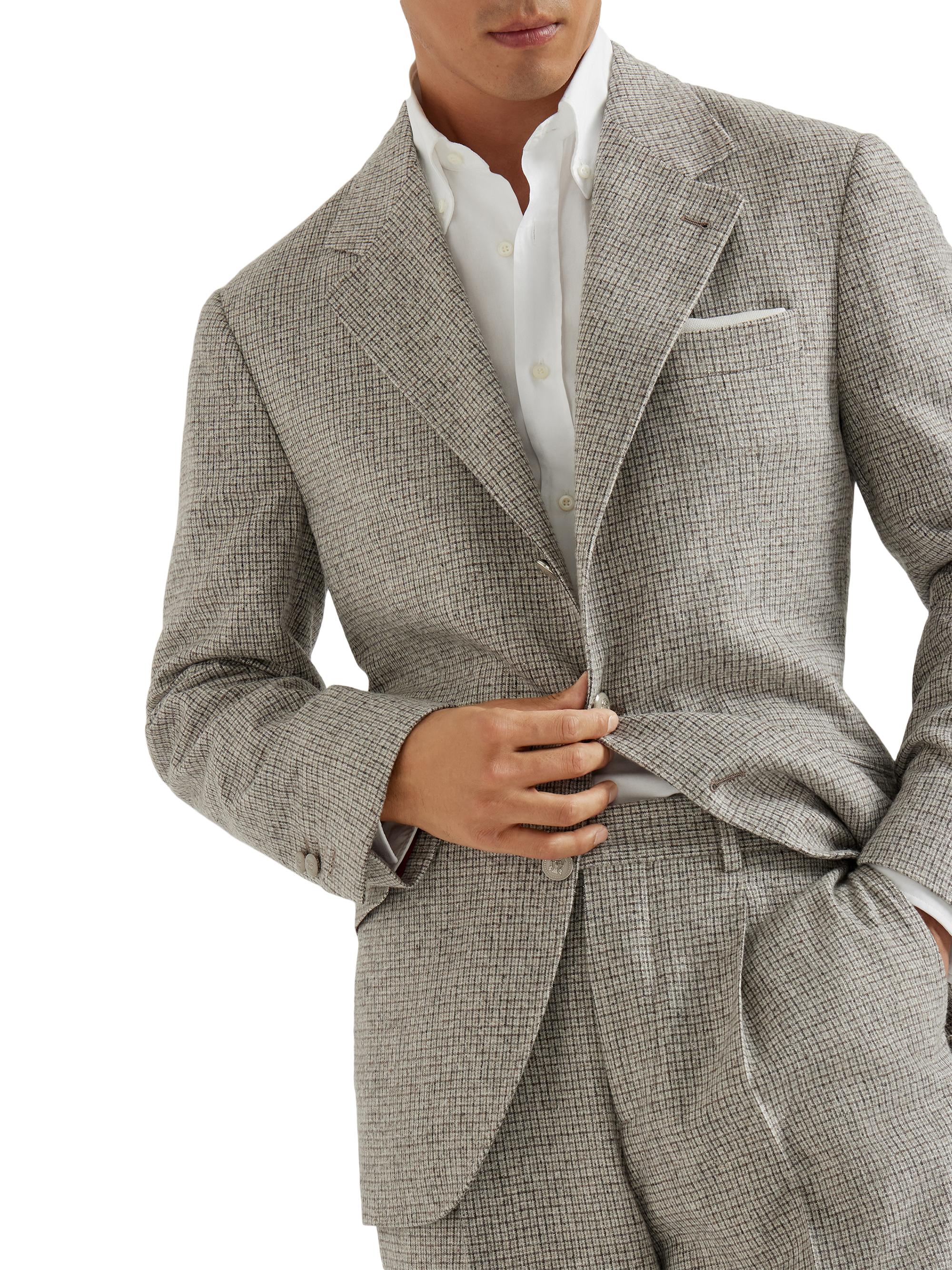 Brunello Cucinelli Men's Checked Flannel Deconstructed Cavallo Blazer - Brown