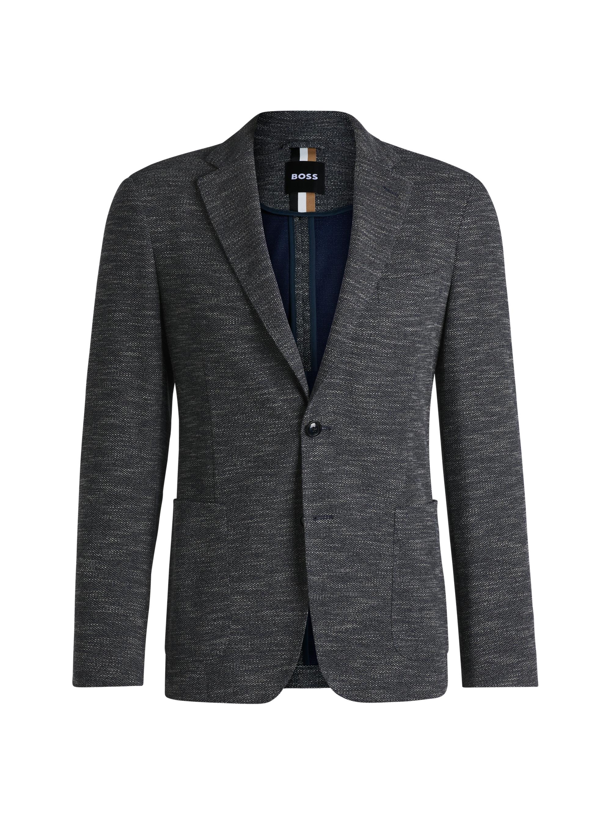 BOSS Men's Slim-Fit Suit Jacket in Micro-Patterned Stretch Fabric - Dark Blue