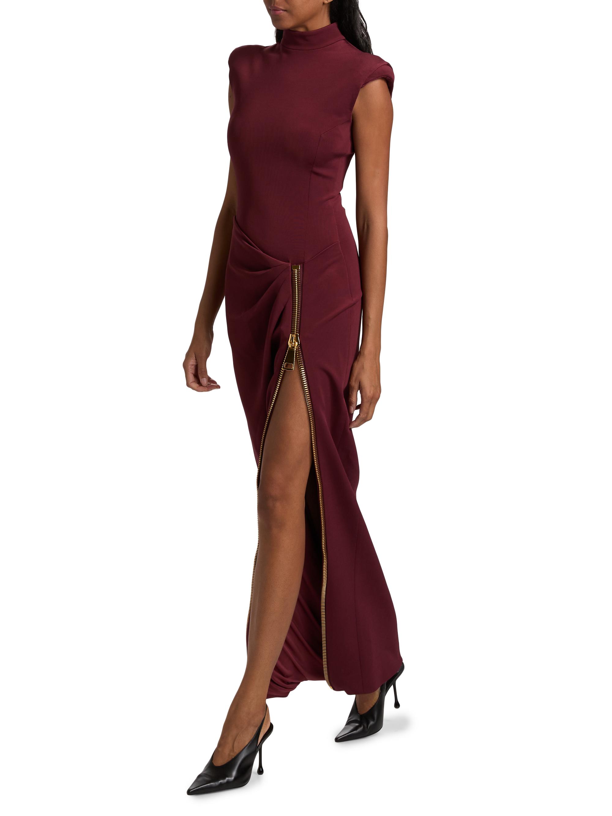 BALMAINノースリーブ Balmain Sleeveless Cutout Zip Halter Maxi Dress | Neiman Marcus