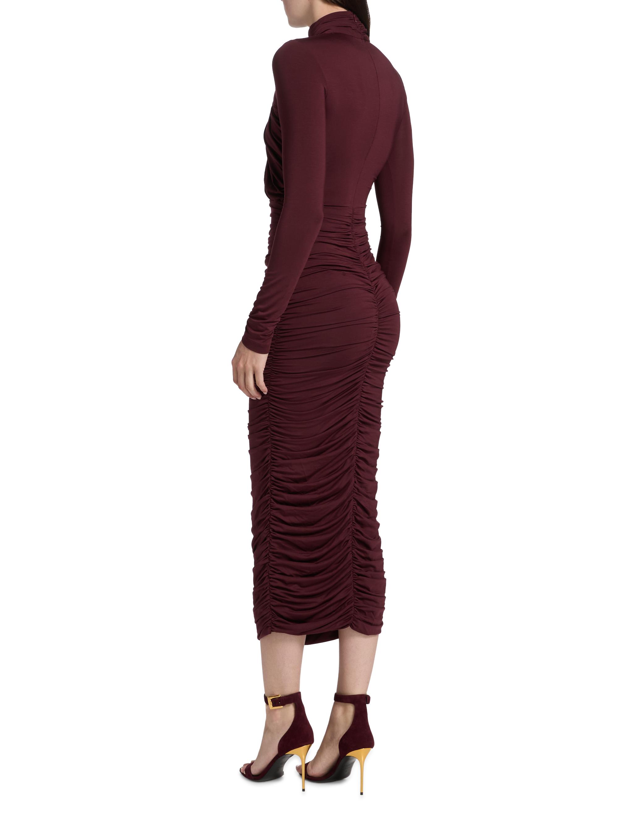 Balmain Women's Draped Jersey Cocktail Dress - Aubergine - Size XL
