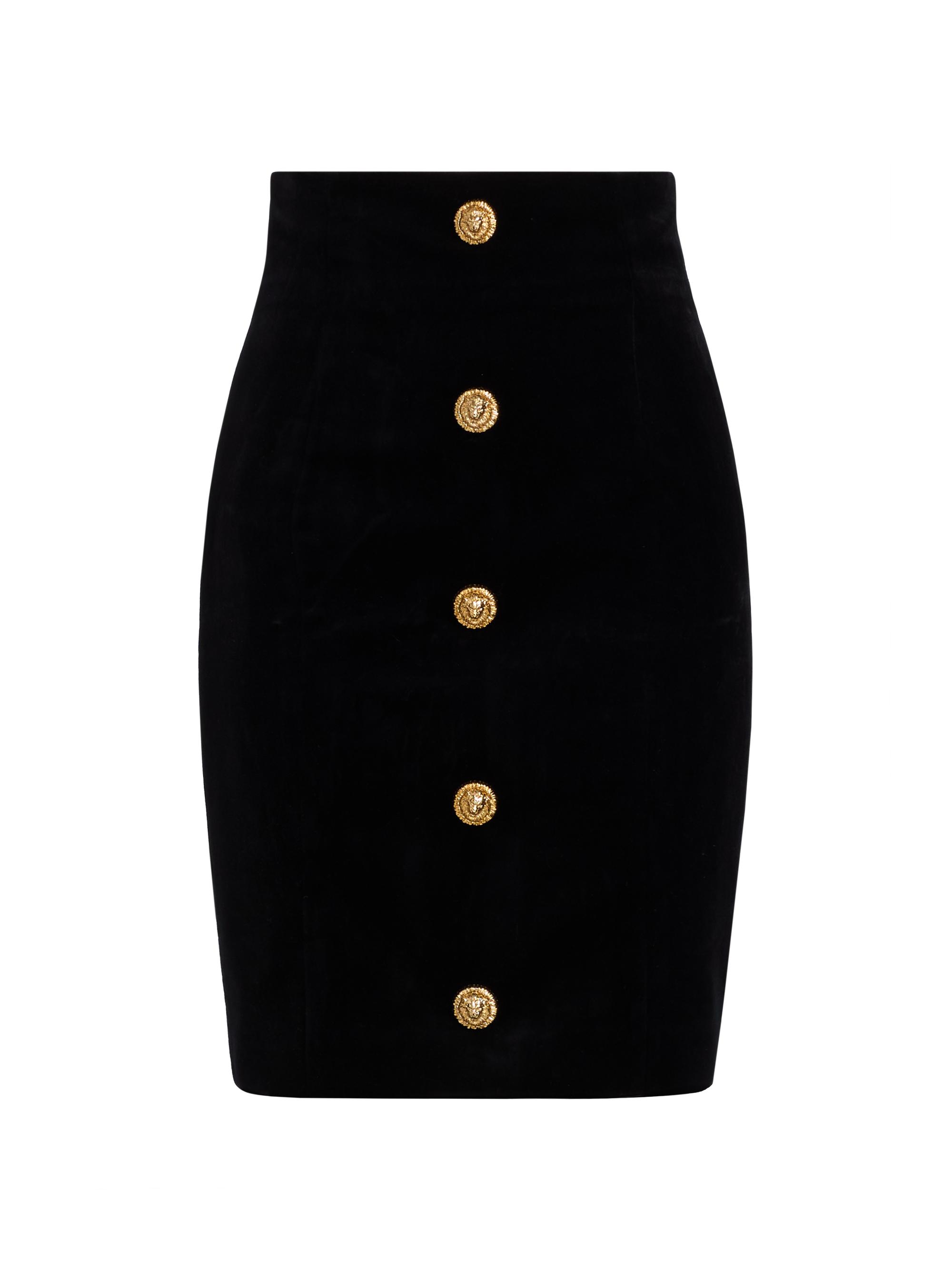 Balmain Women's Velvet Body-Con Miniskirt - Noir