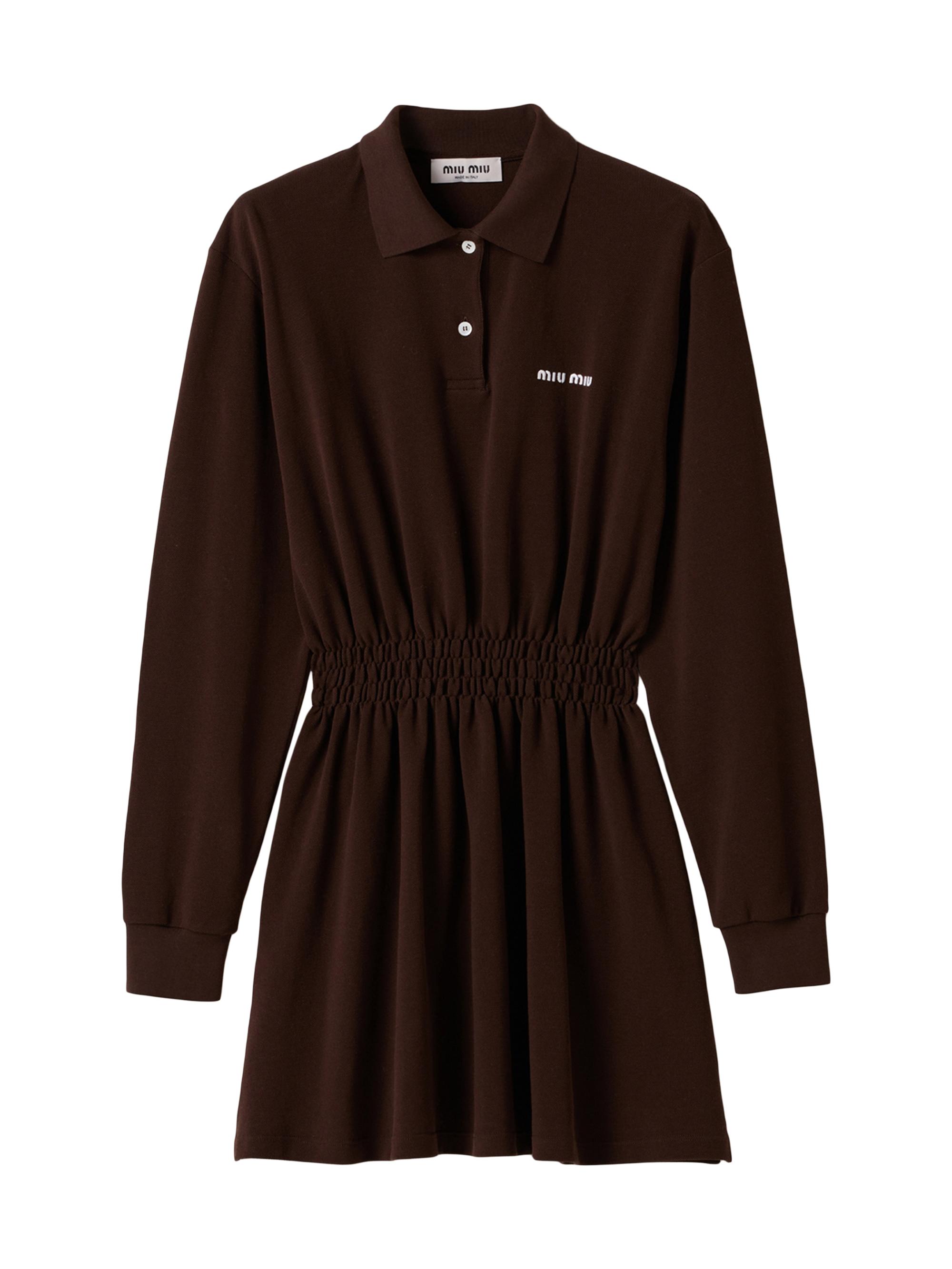 Miu Miu Women's Cotton Piqué Mini-Dress - Brown