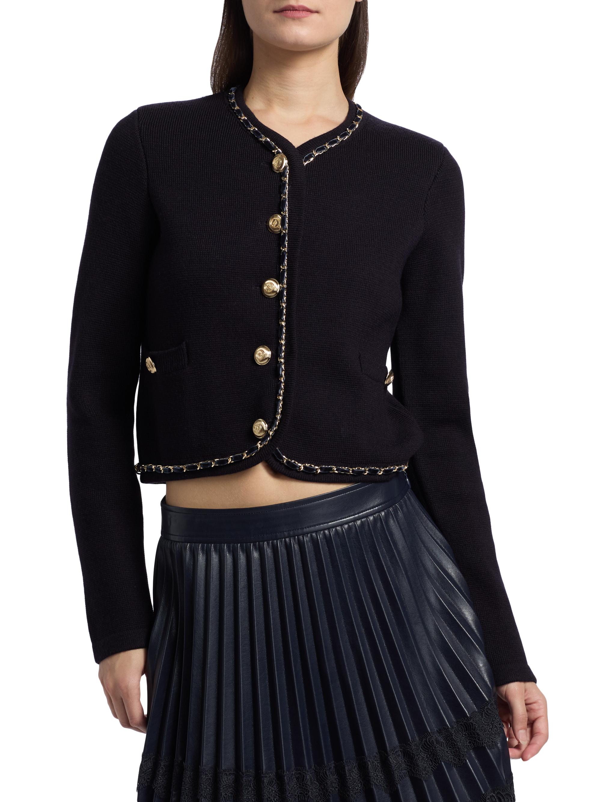 Cinq à Sept Structured Benoite Rib-Knit Cardigan | Saks Fifth Avenue