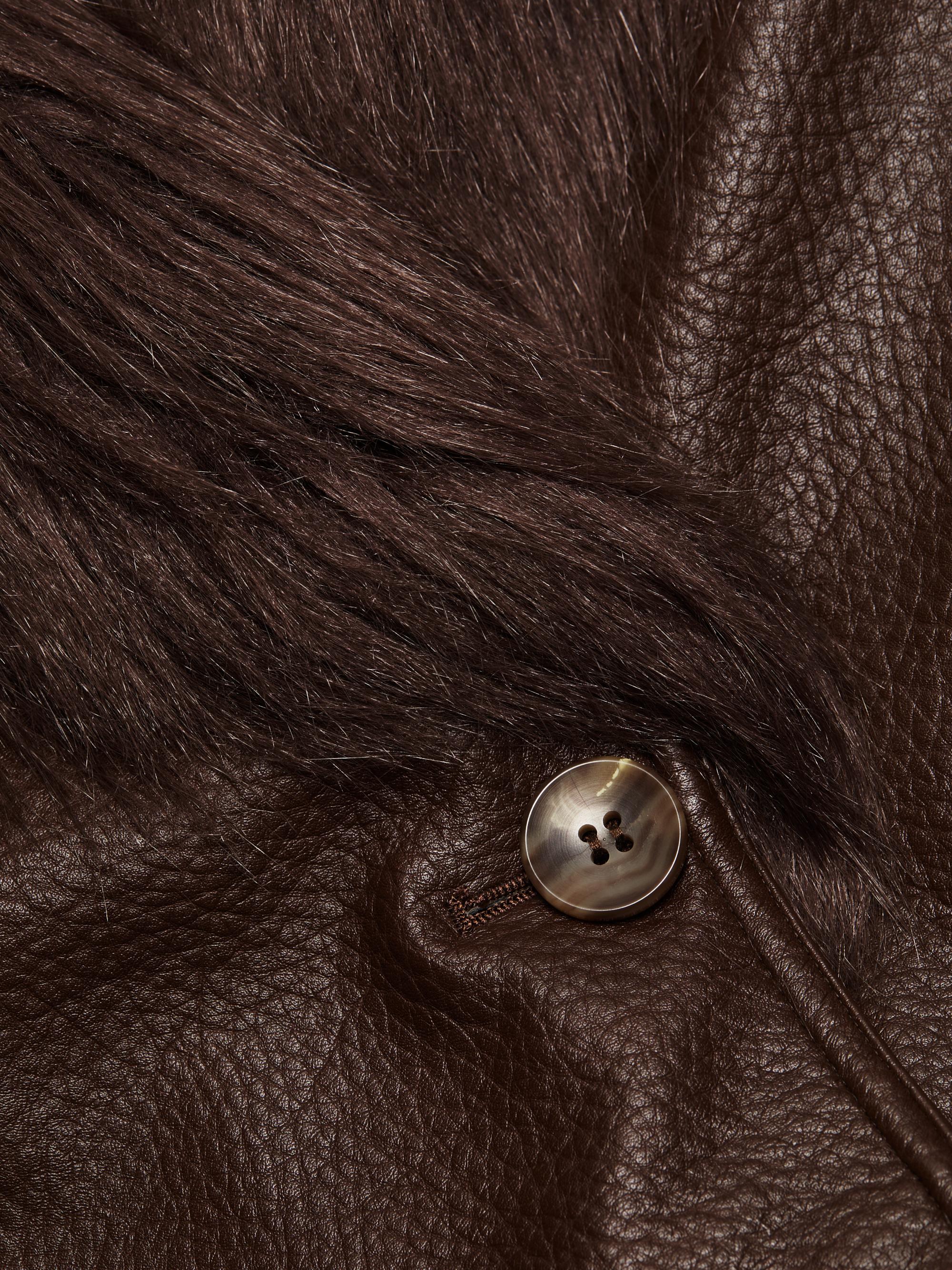 Cinq à Sept Panama Faux-Fur Trim Faux-Leather Jacket | Saks Fifth