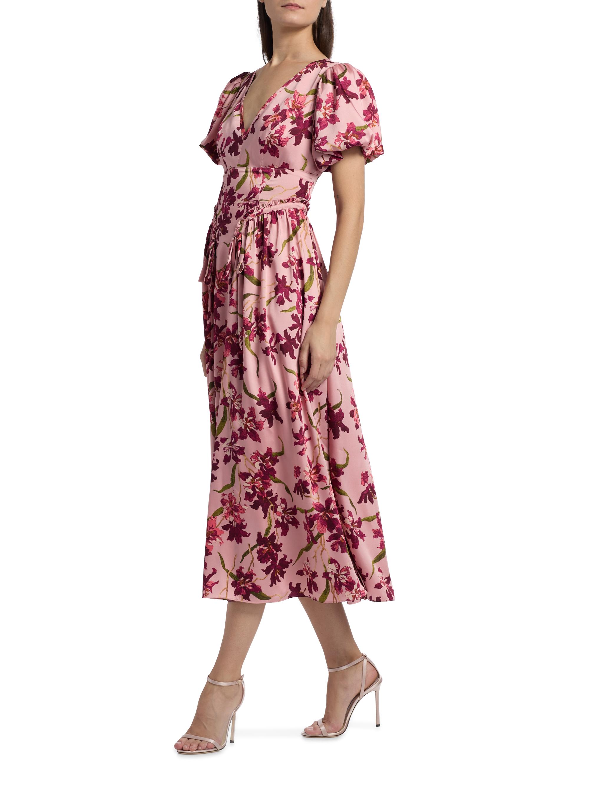 Cinq  Sept Katlin Trailing Hibiscus Midi Dress - Blush Peta
