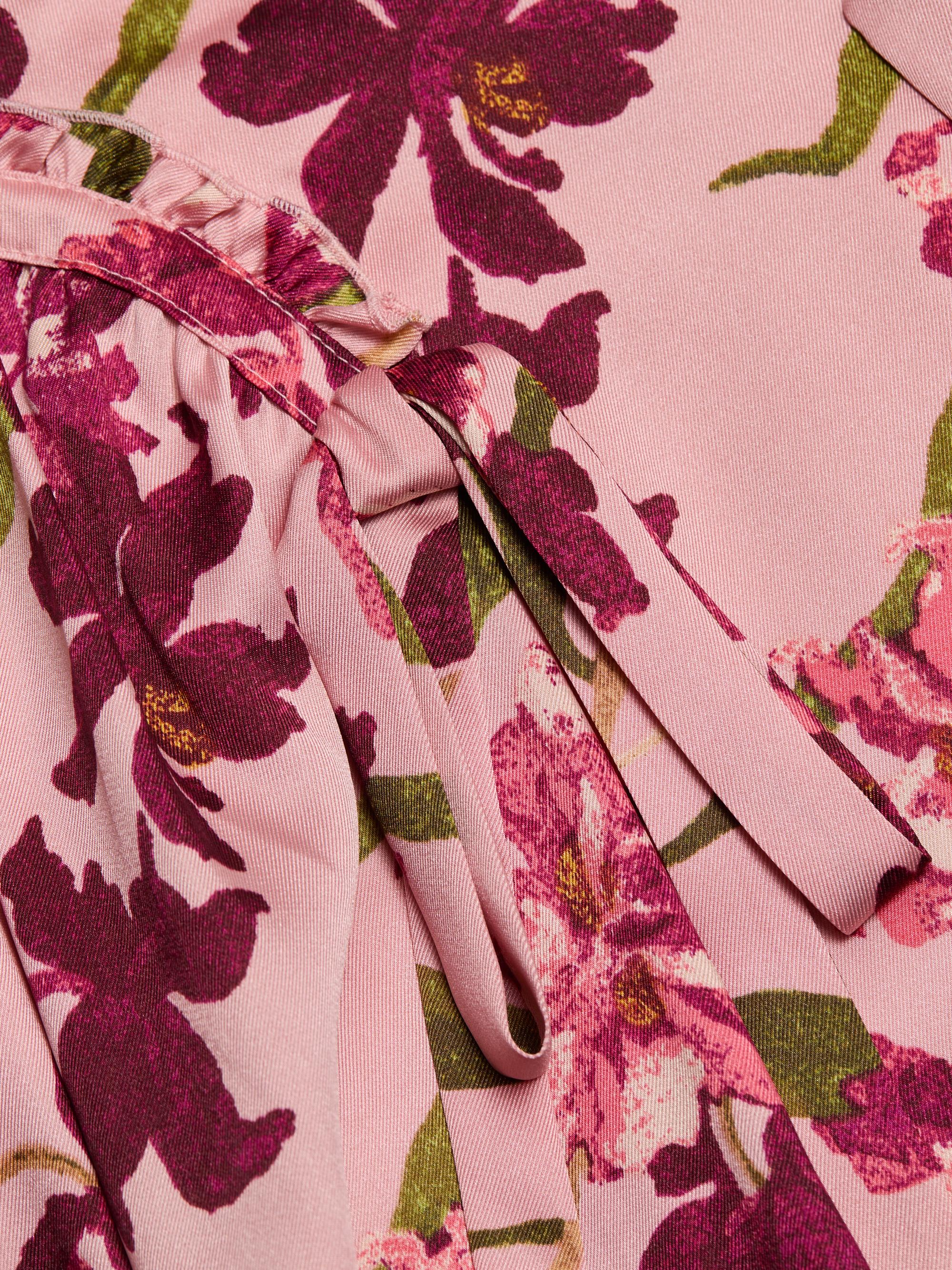 Cinq à Sept Katlin Trailing Hibiscus Satin Midi-Dress | Saks Fifth