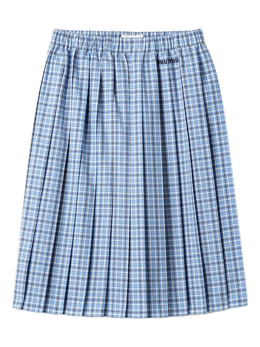 Miu Miu Pleated Check Skirt | Saks Fifth Avenue