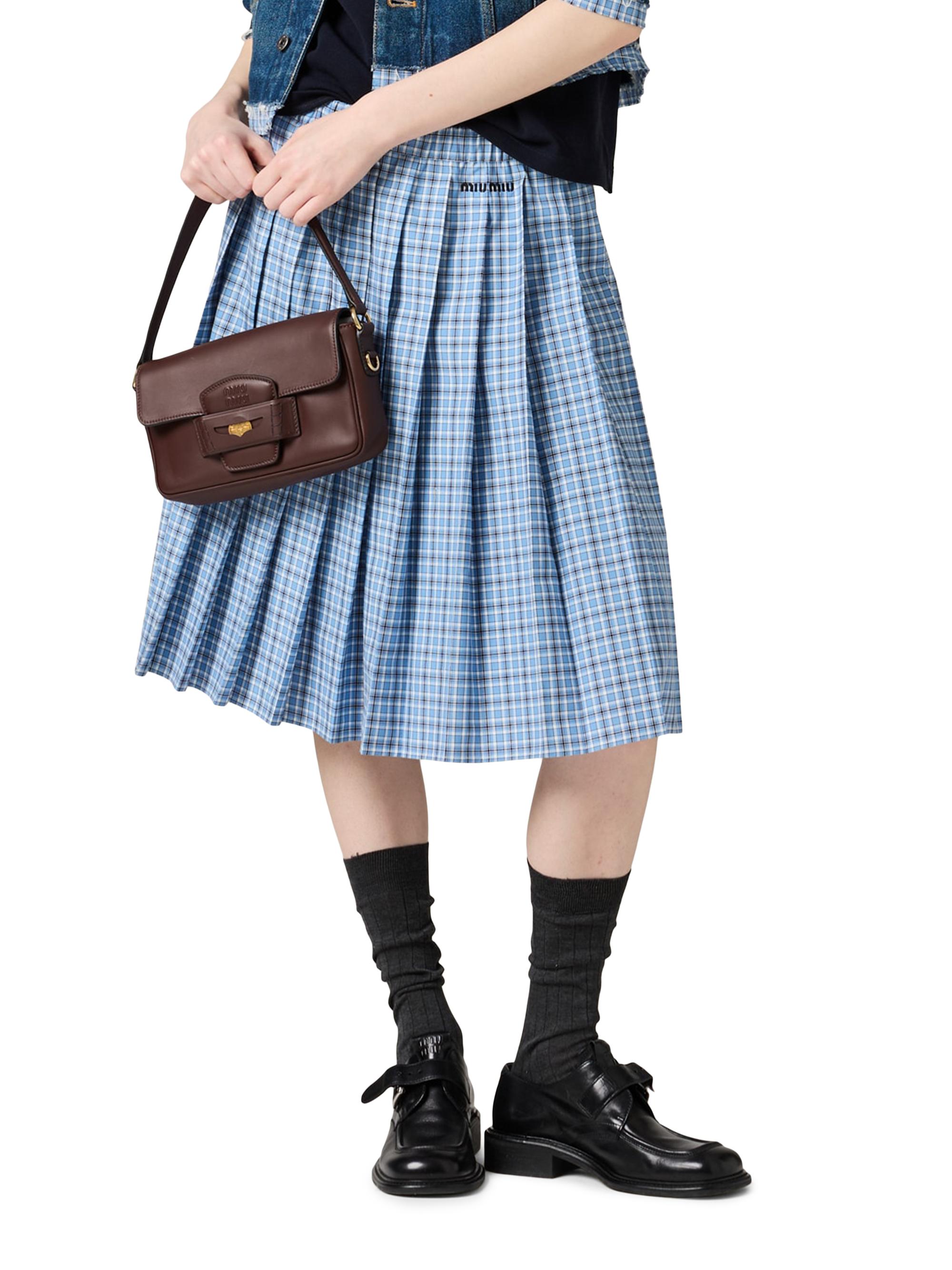 Miu Miu Pleated Check Skirt | Saks Fifth Avenue
