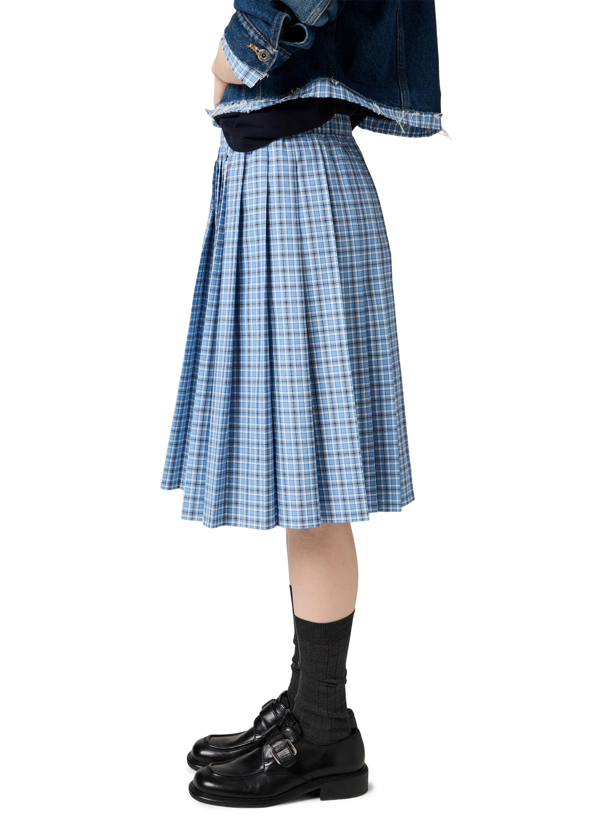 Miu Miu Pleated Check Skirt | Saks Fifth Avenue