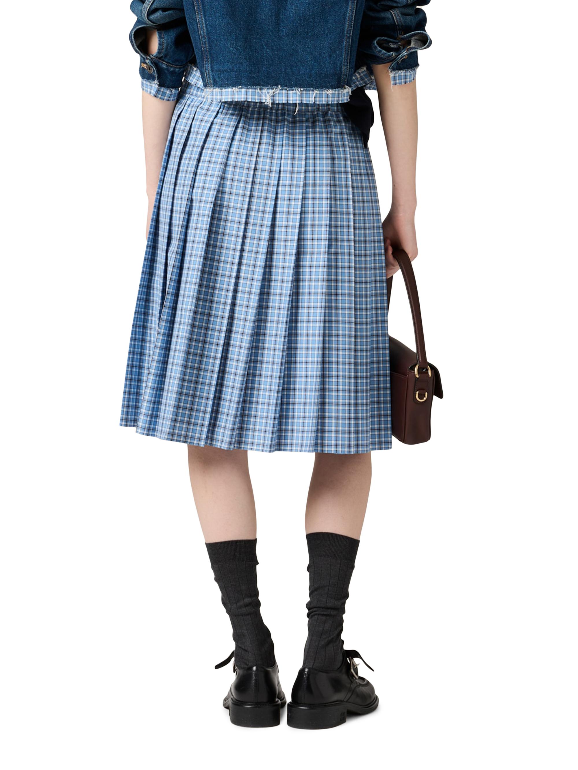 Miu Miu Pleated Check Skirt | Saks Fifth Avenue