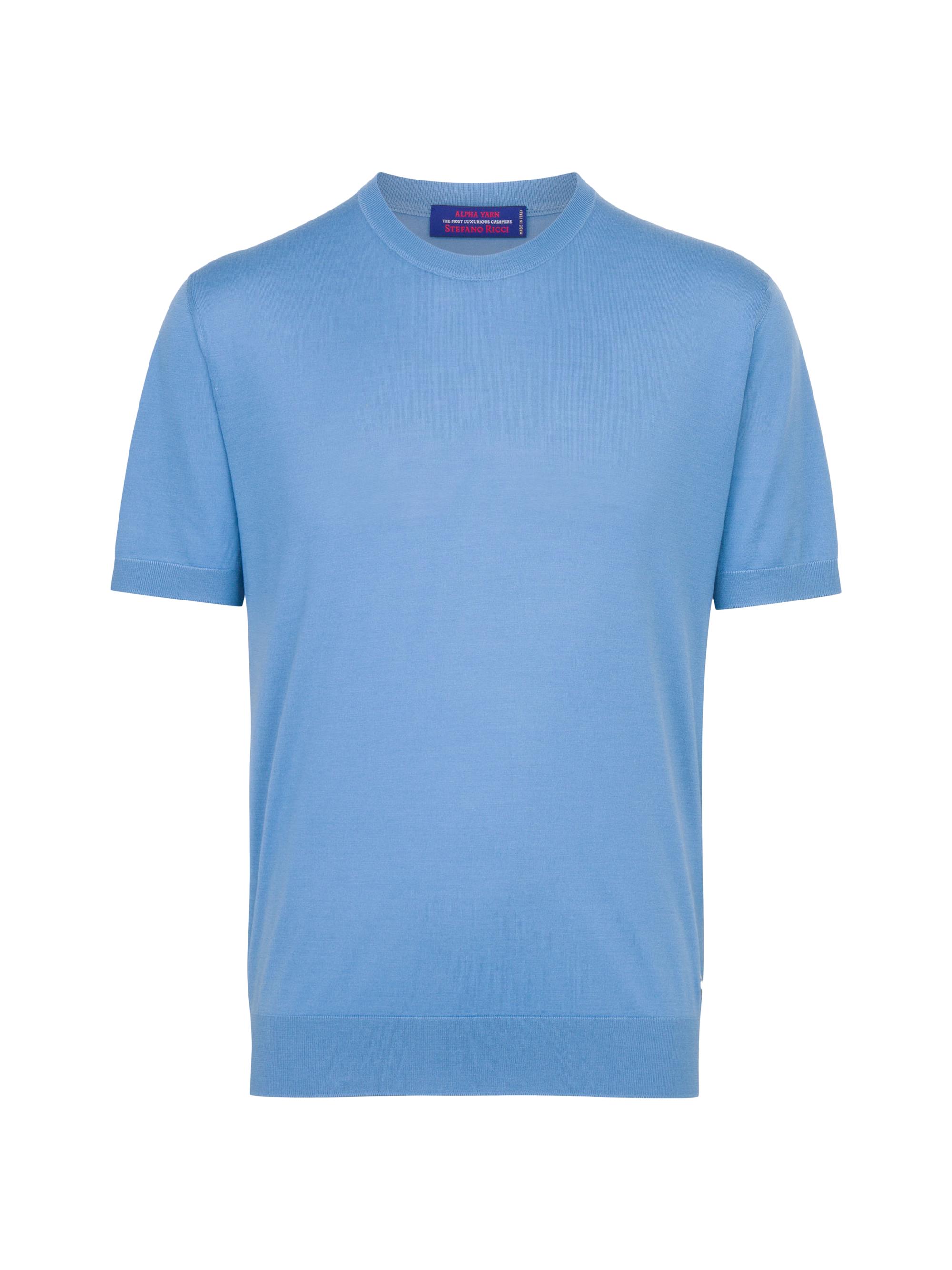 Stefano Ricci Men's Cashmere and Wool Blend Knit Crewneck Sweater - Blue