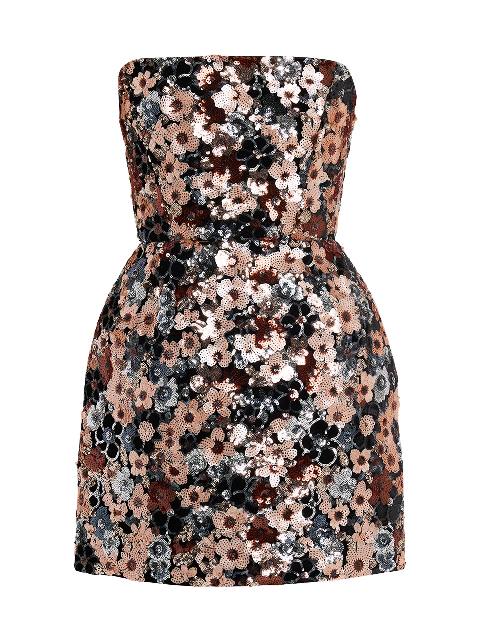 Bronx and Banco Women's Maraya Strapless Floral Sequin Minidress