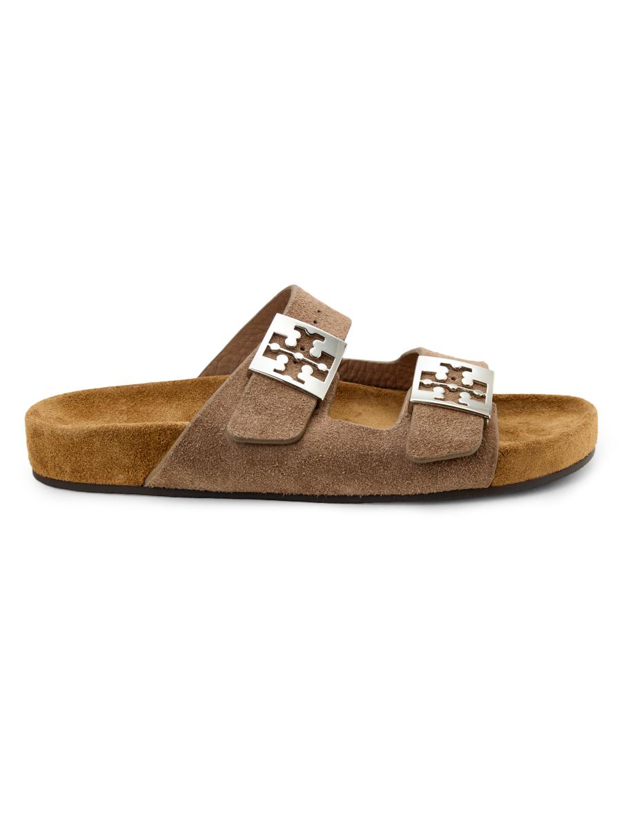 Tory Burch Mellow Logo-Detail Suede Sandals | Saks Fifth Avenue