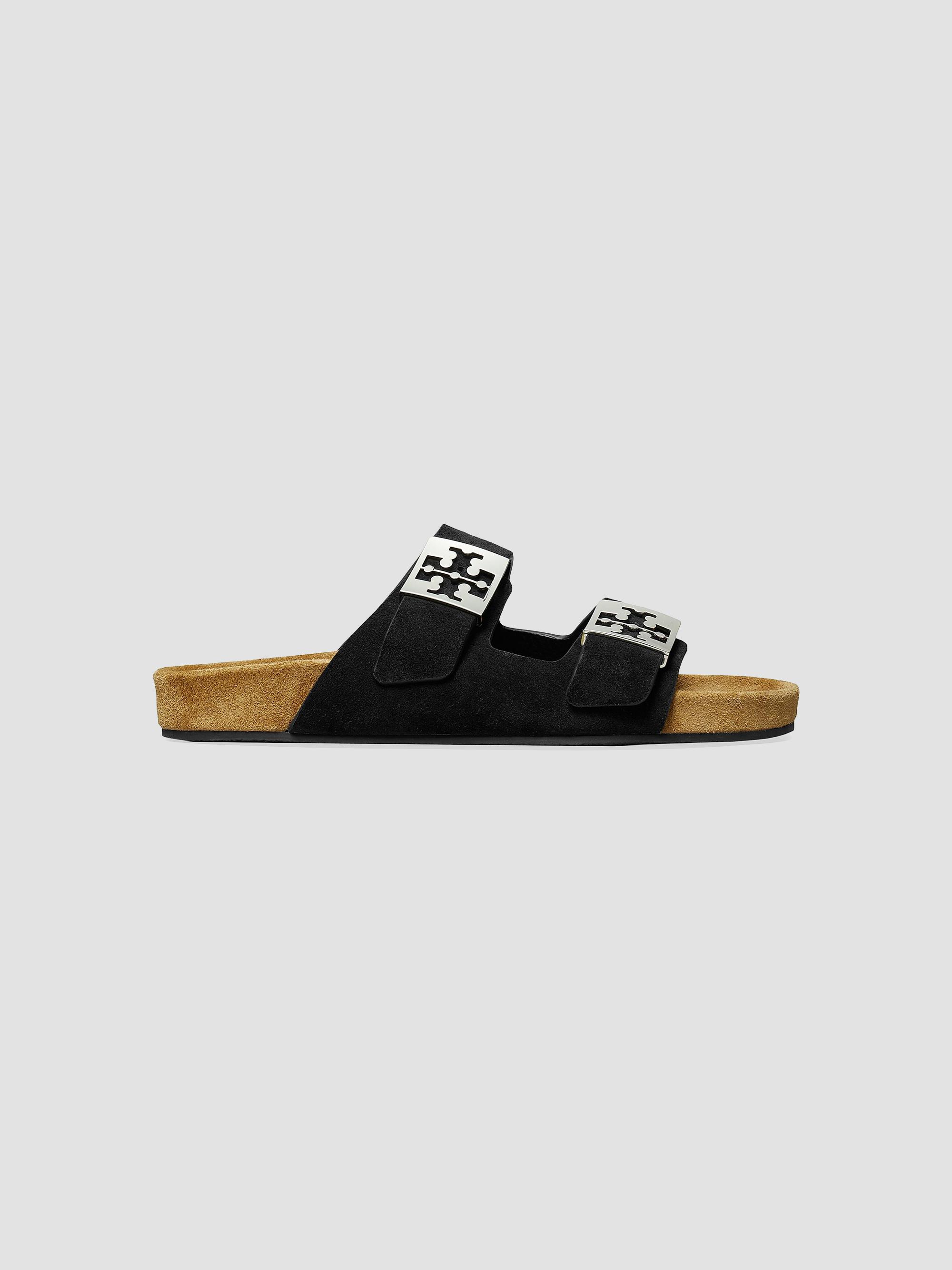 Tory Burch Women's Mellow Logo-Detail Suede Sandals - Perfect Black | Thumbnail 6