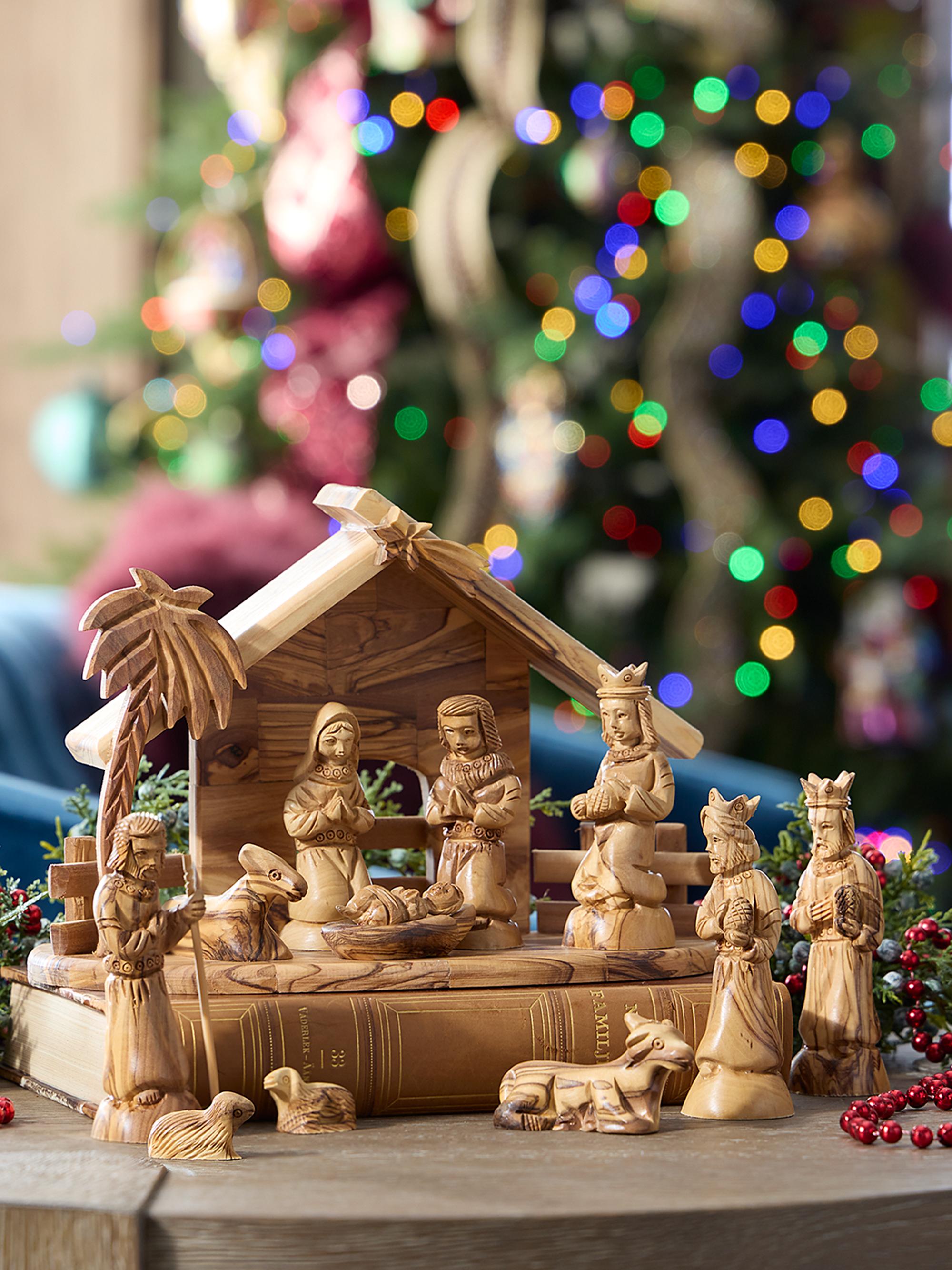 Bethlehem Star 12-Piece Wood Nativity Set