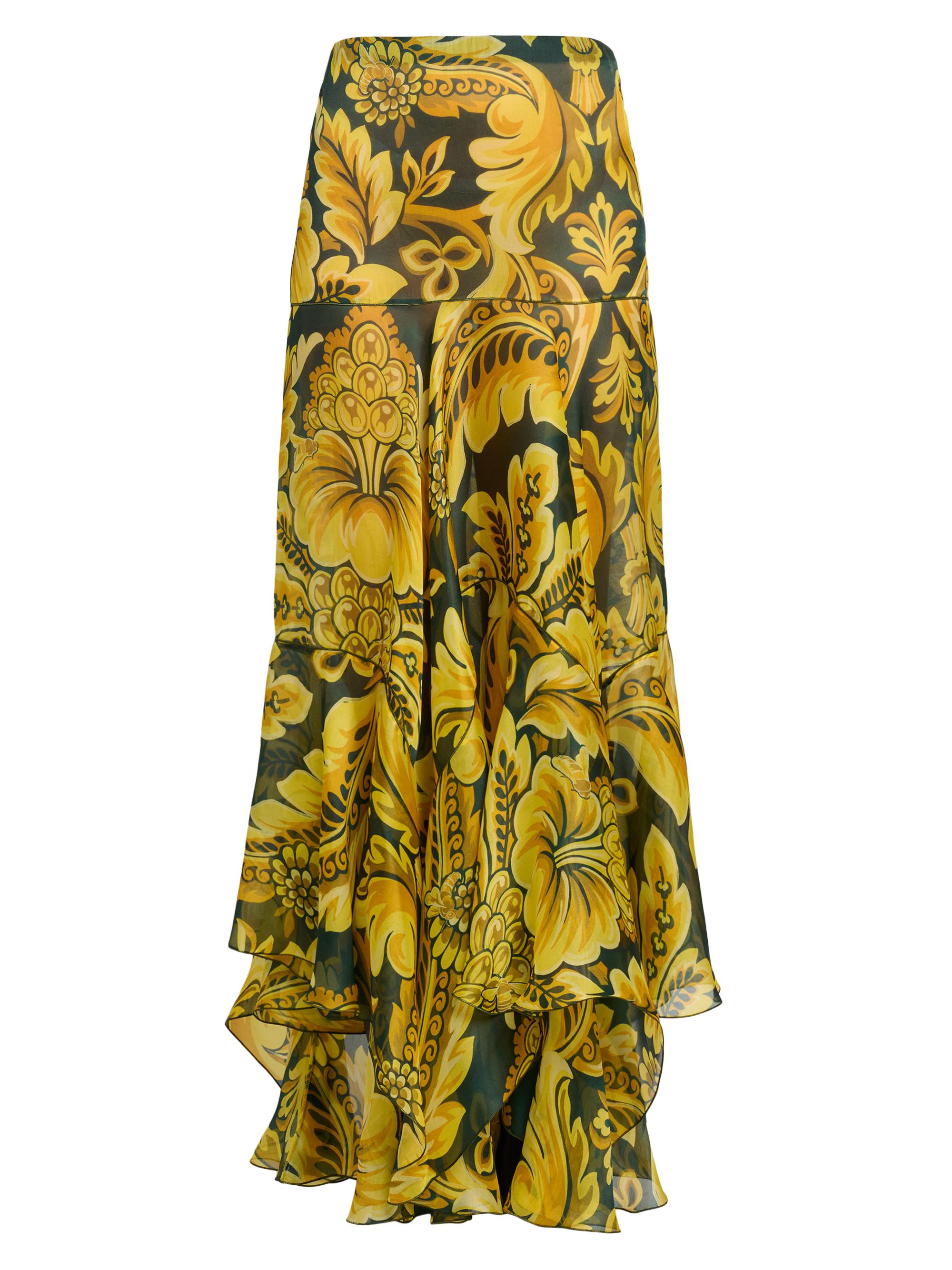 Etro Women's Floral Silk Maxi Skirt - Stampa Fdo Verde