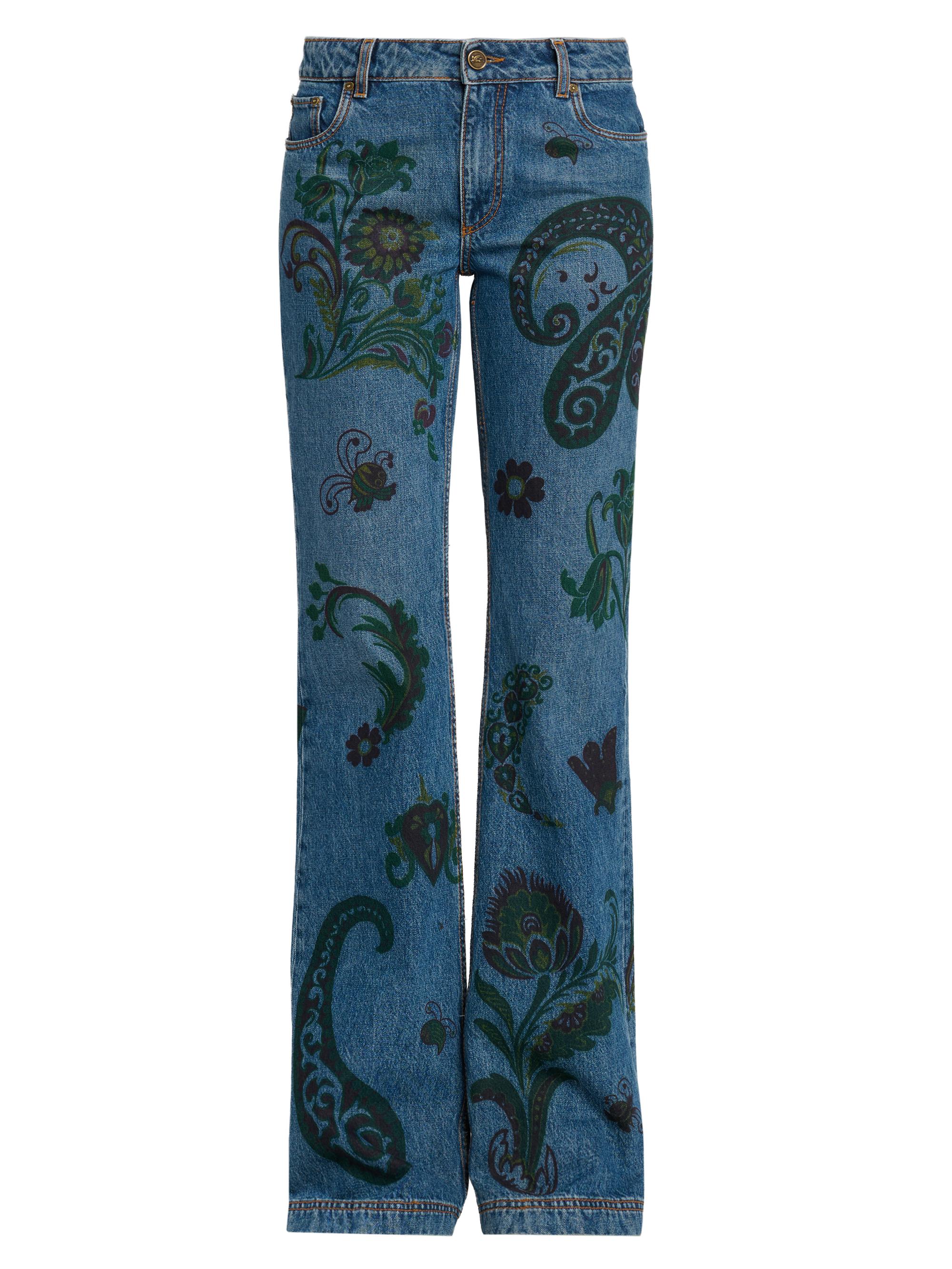 Etro Women's Printed Flared Jeans - Multicolor Azure Base
