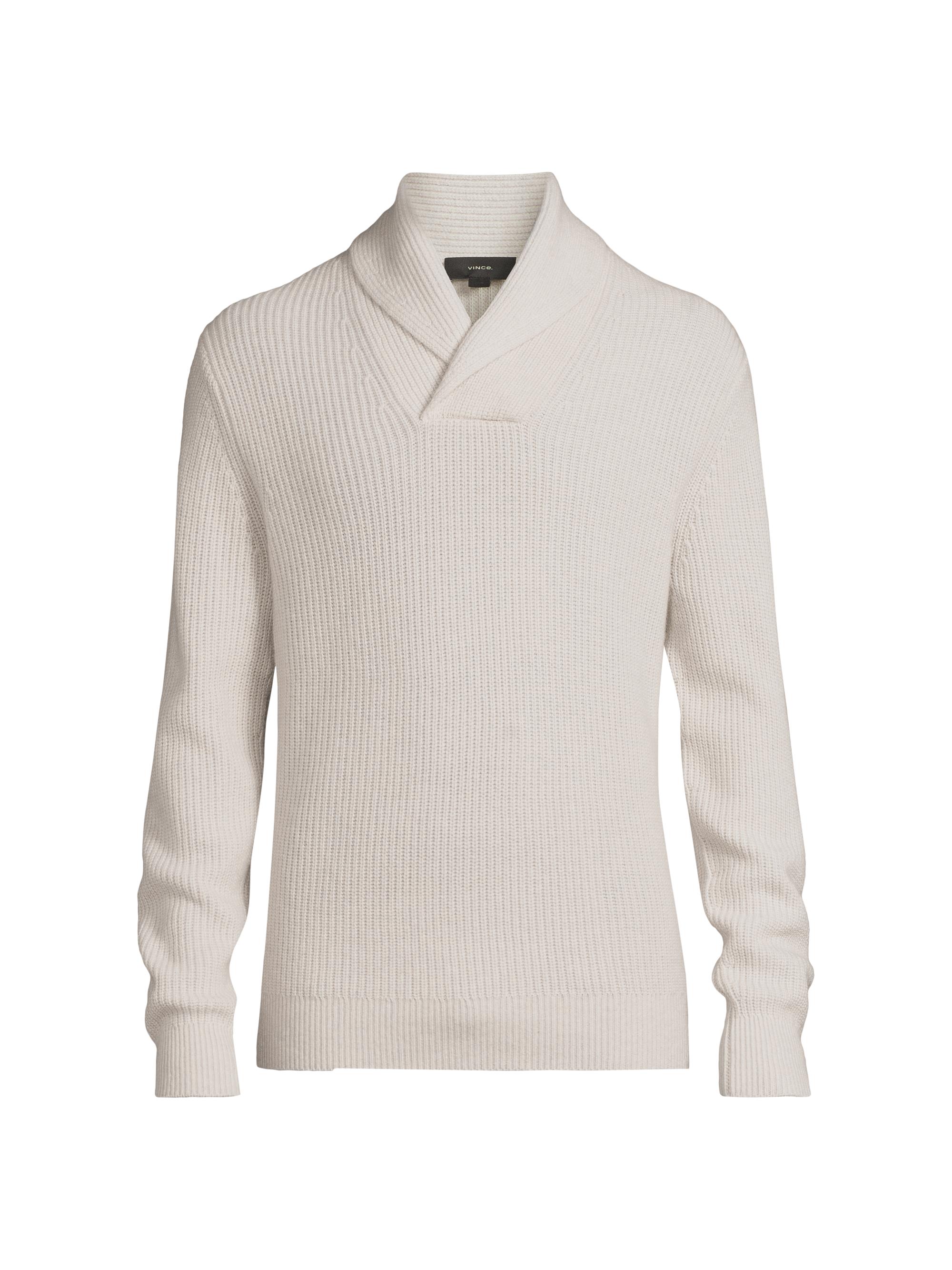 Shaker Shawl Collar Wool-Cashmere Sweater