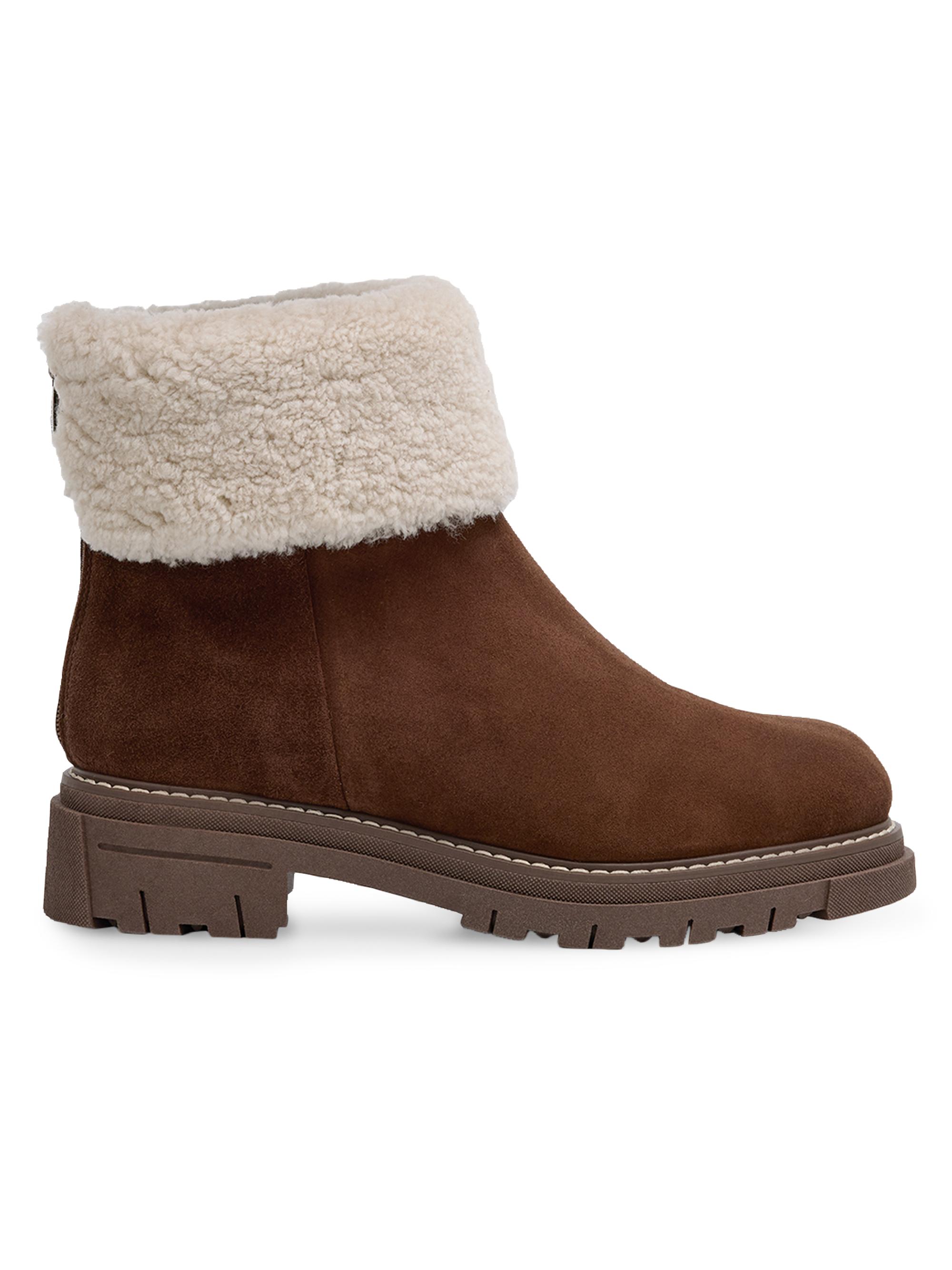 La Canadienne Women's Dory Suede & Shearling Ankle Boots - Brunette