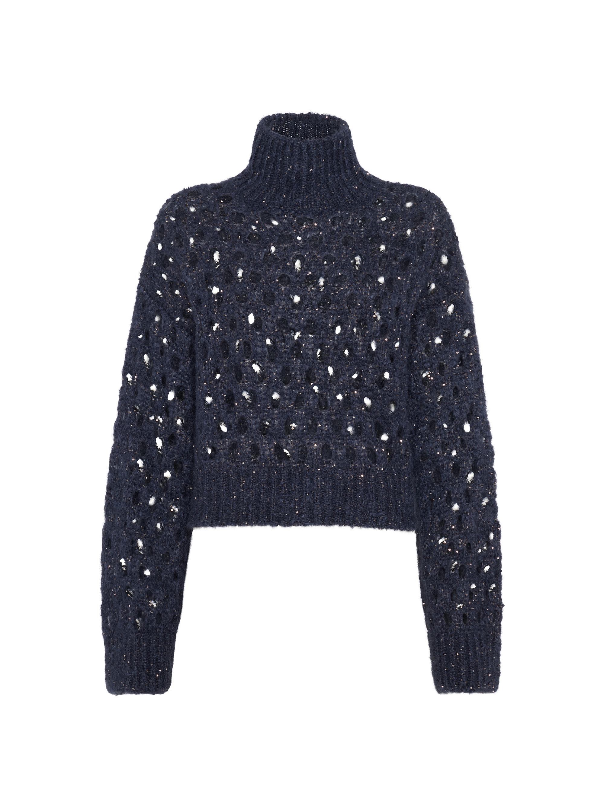 Brunello Cucinelli Wispy Mohair and Wool Dazzling Net Turtleneck