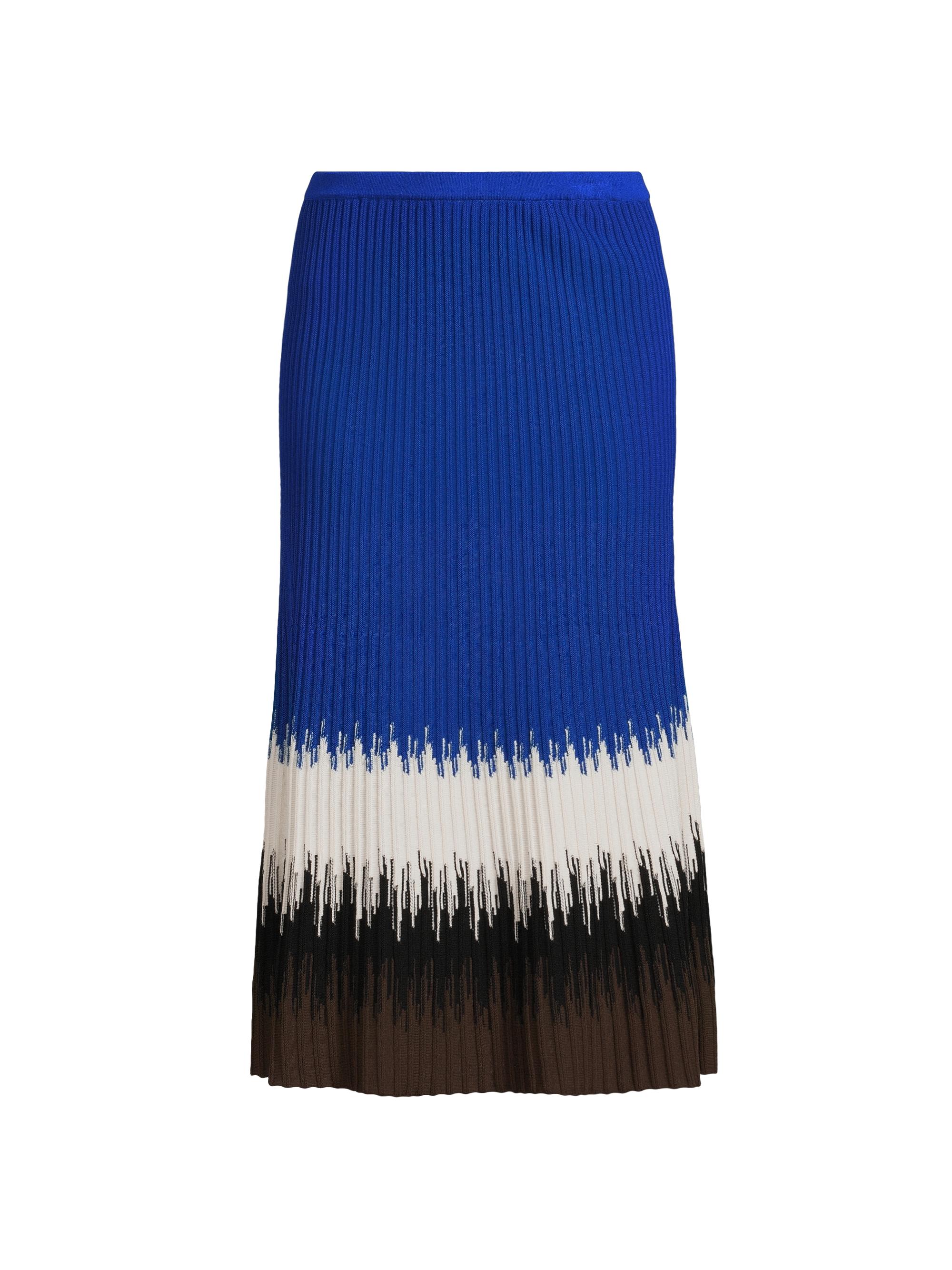 Ming Wang Women's Missy Ombré Rib-Knit Maxi Skirt - Sapphire Sea Warm Taupe Dark