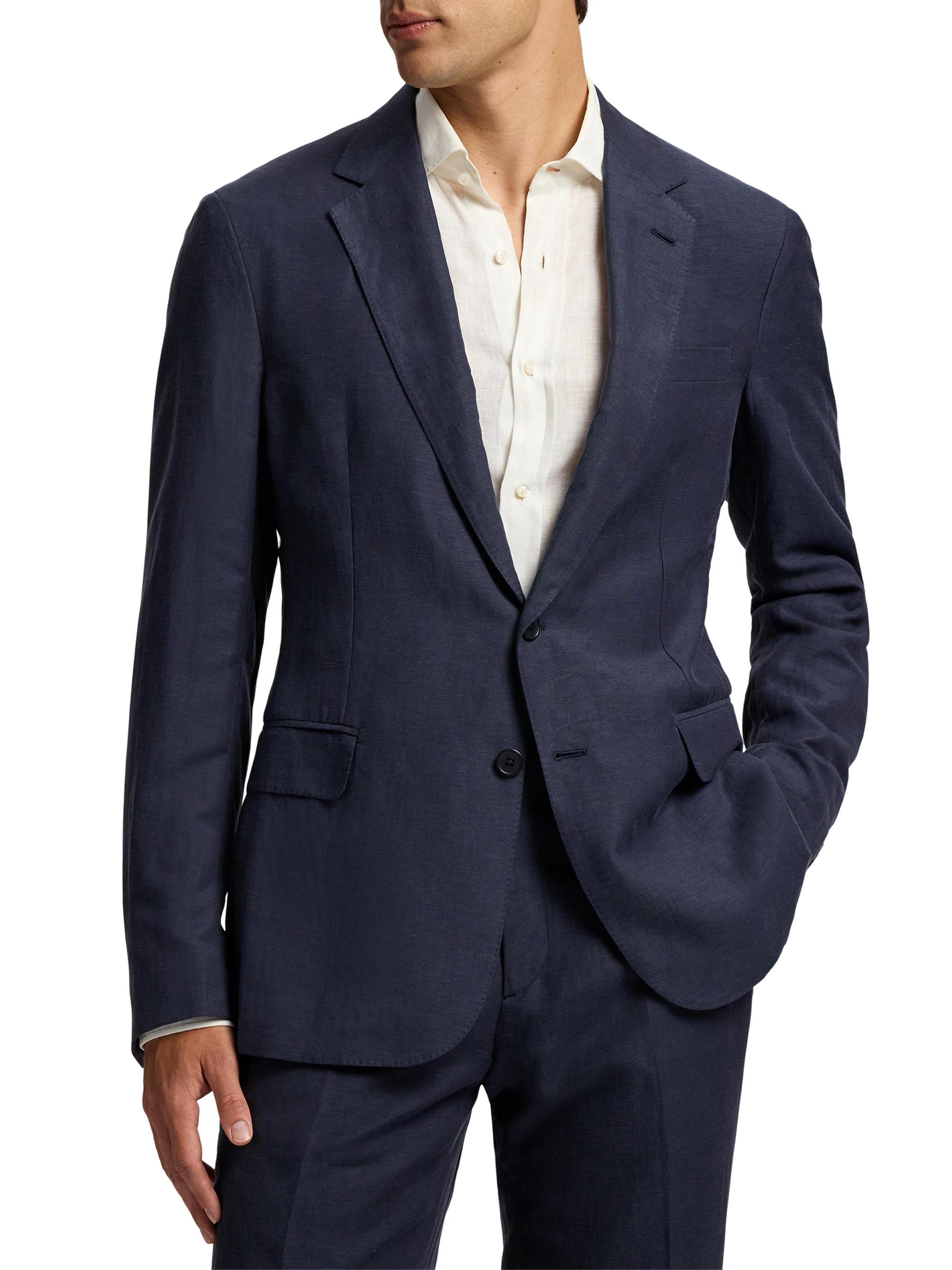 Ralph Lauren Purple Label Hadley Hand-Tailored Silk-Linen Jacket