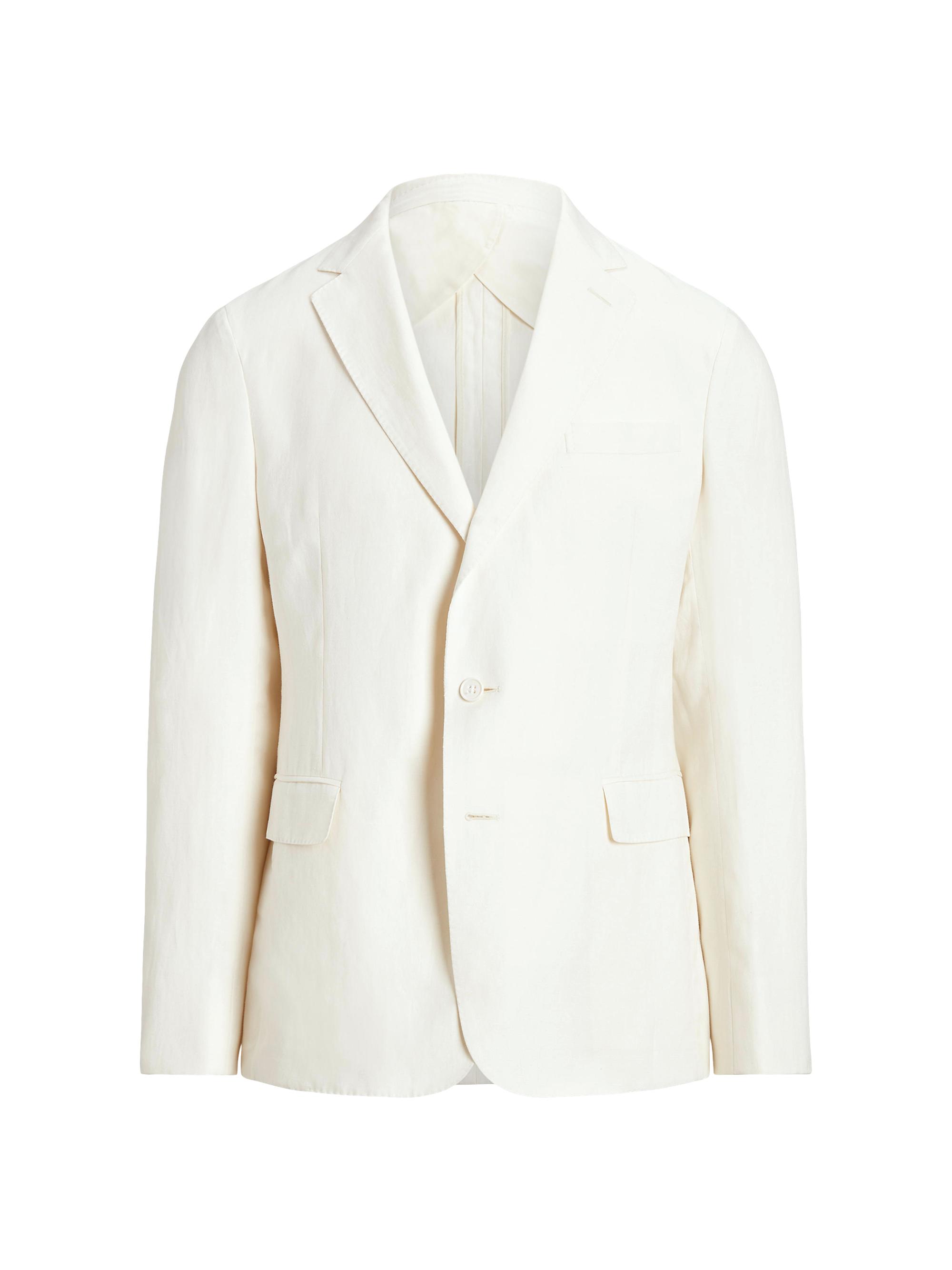 Ralph Lauren Purple Label Men's Hadley Hand-Tailored Silk-Linen Jacket - Classic Cream