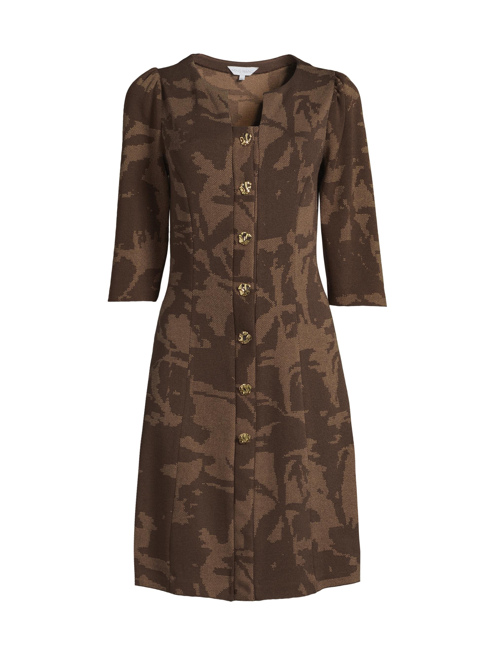 Ming Wang Missy Floral A-Line Knee-Length Dress | Saks Fifth Avenue