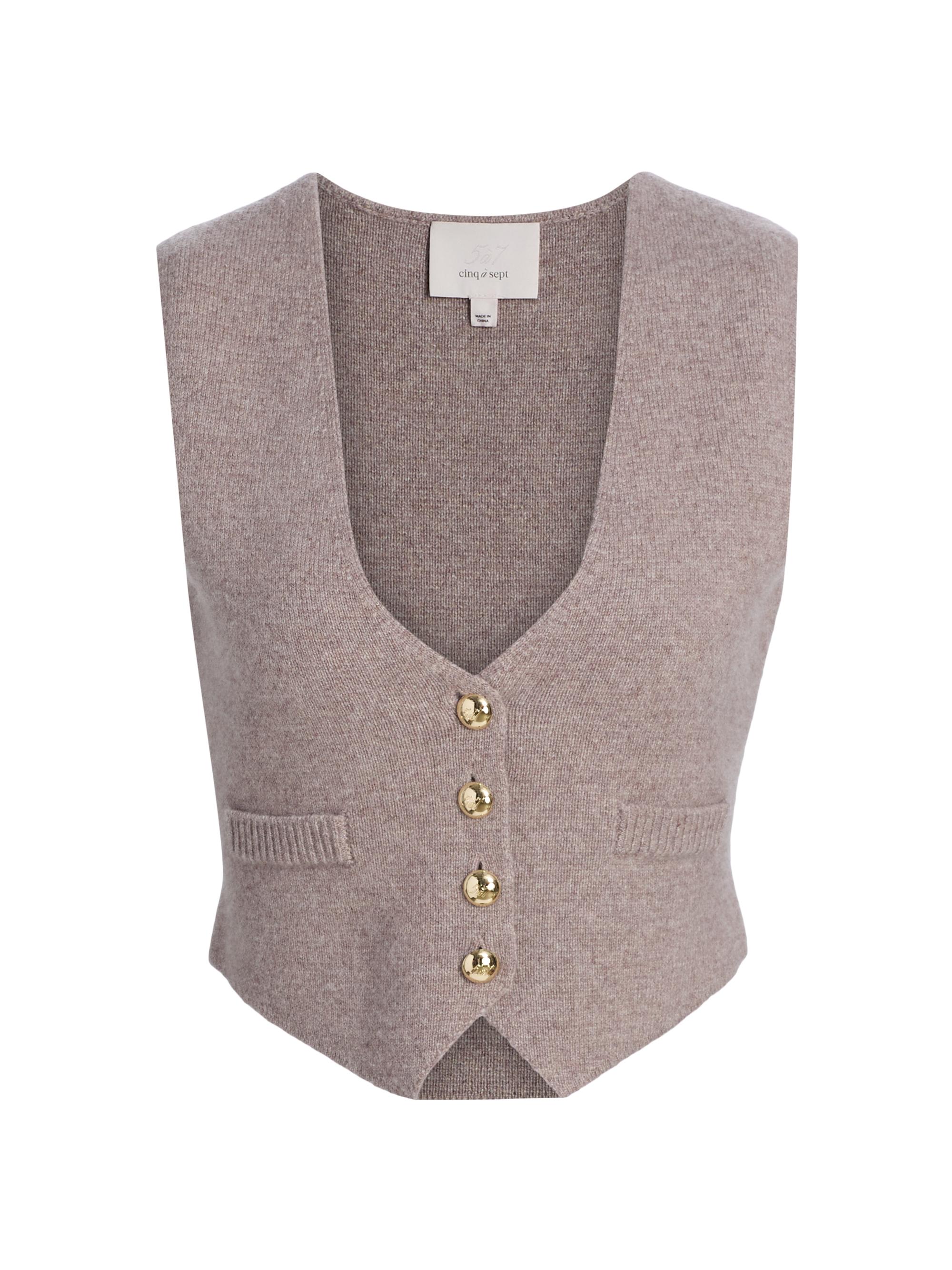 Cinq à Sept Women's Mykah Cashmere Vest - Heather Mocha