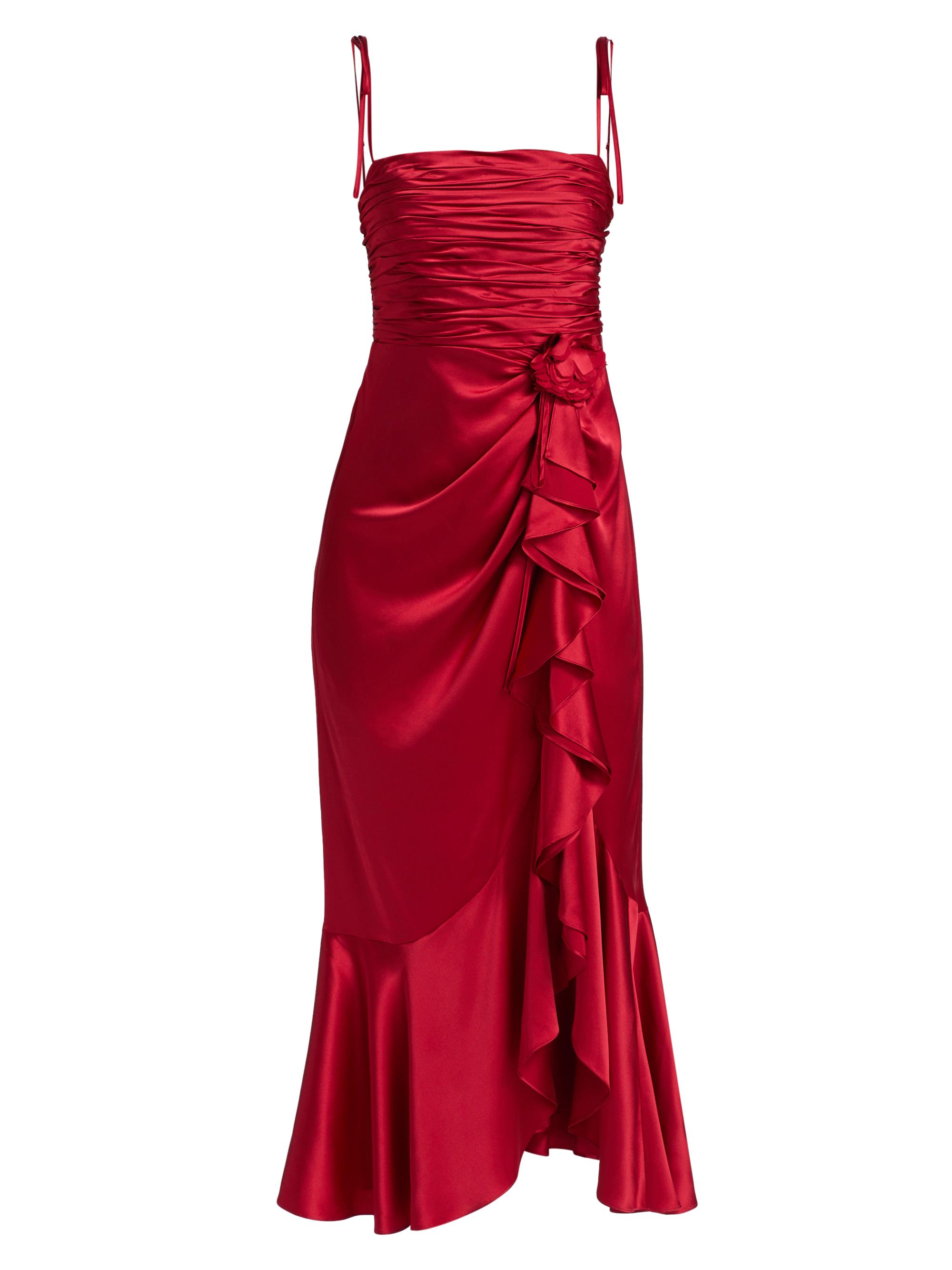 Cinq à Sept Mireya Gathered Silk Midi-Dress | Saks Fifth Avenue