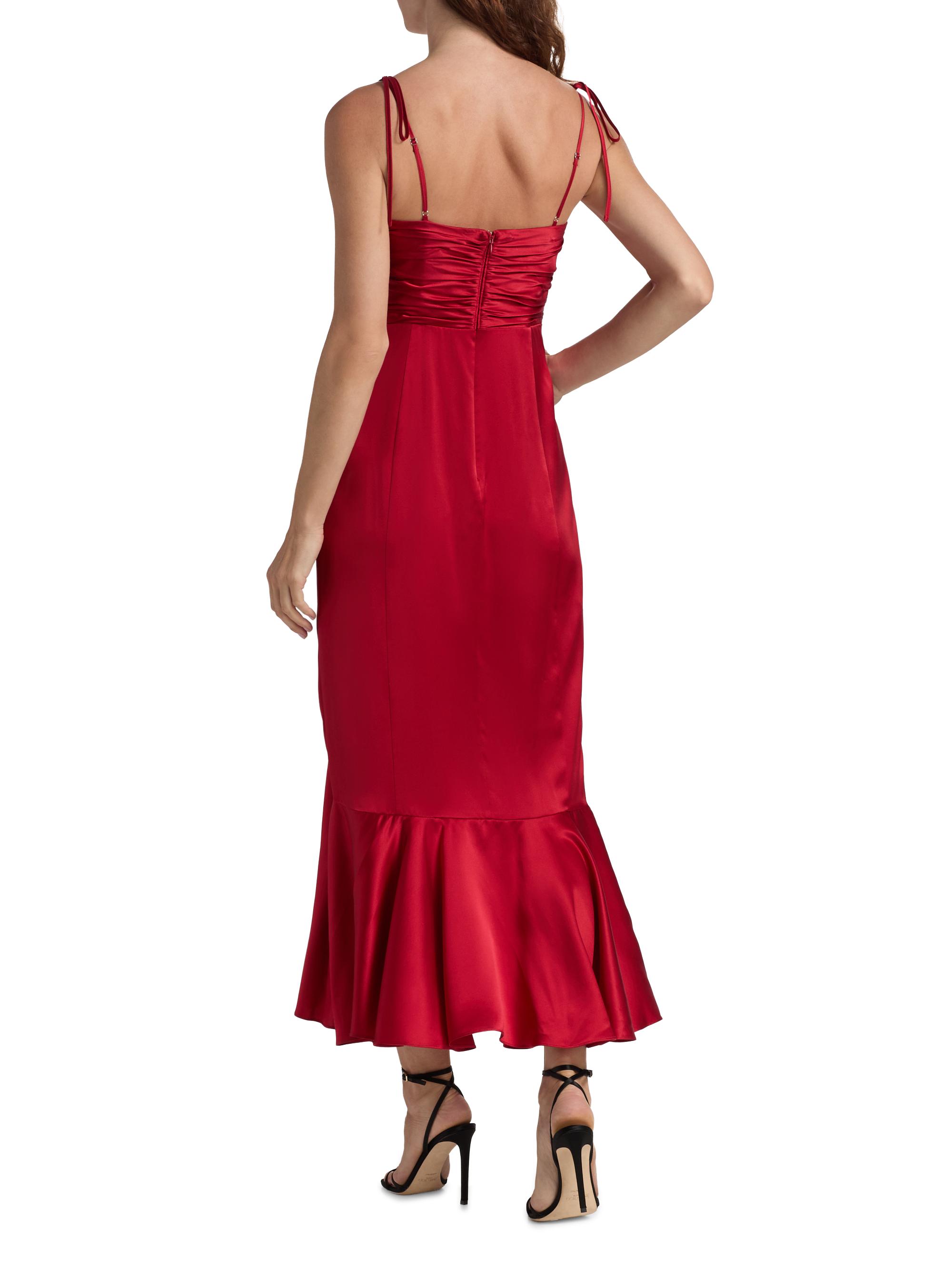 Cinq à Sept Mireya Gathered Silk Midi-Dress | Saks Fifth Avenue
