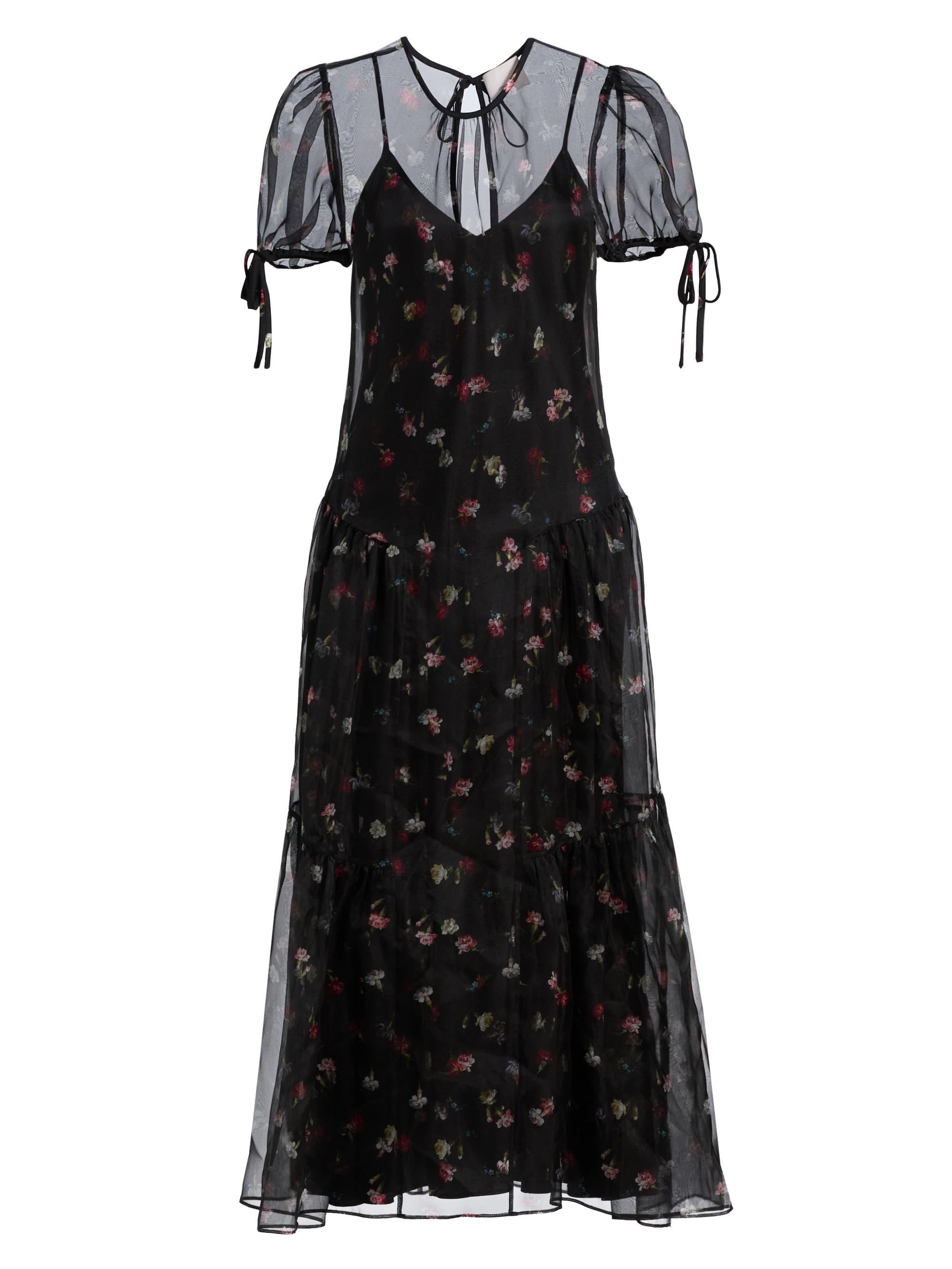 Cinq à Sept Women's Kaida Floral Silk Midi-Dress - Black Multi