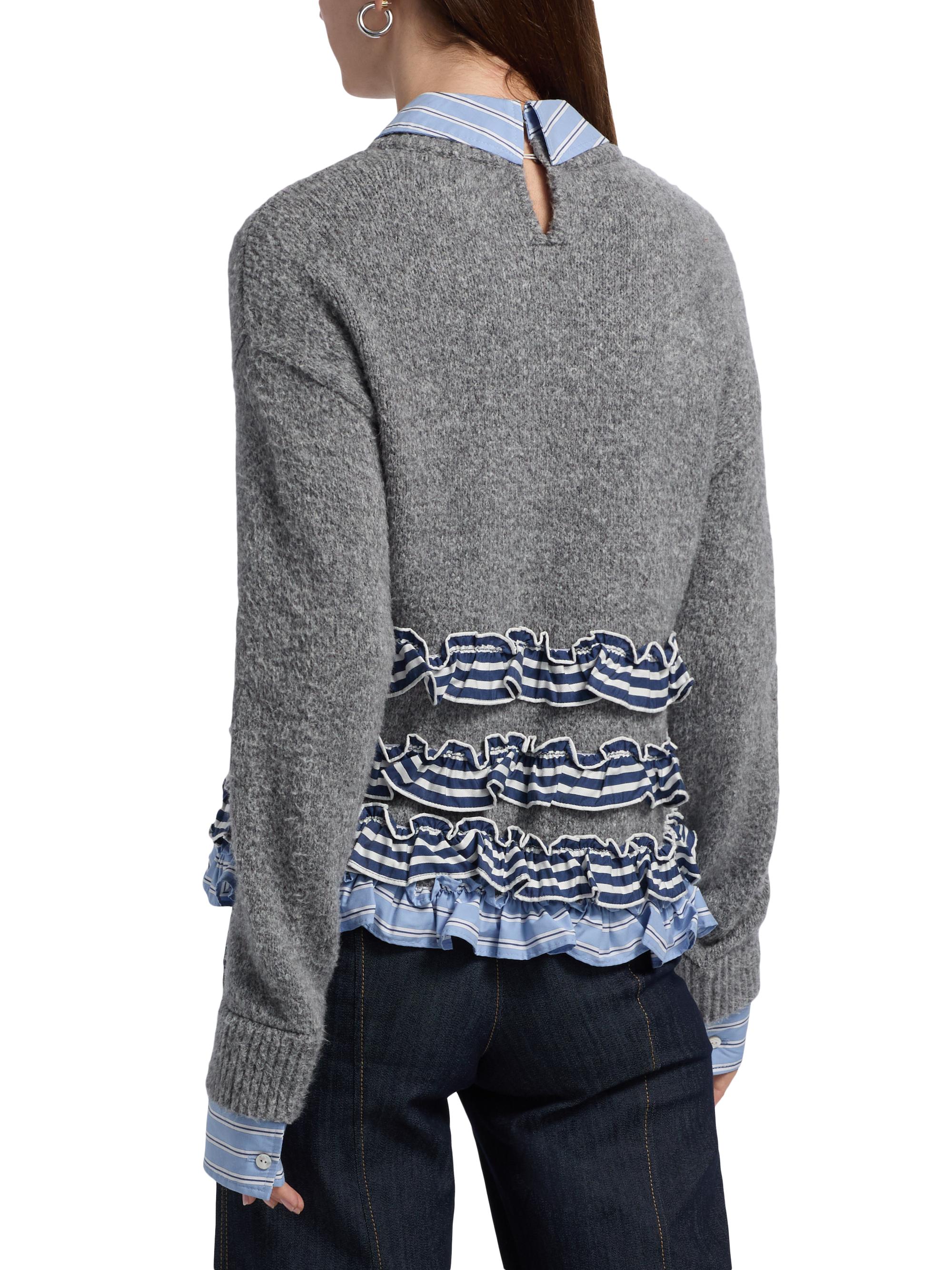 Cinq à Sept Leina Ruffled Shirt Sweater | Saks Fifth Avenue