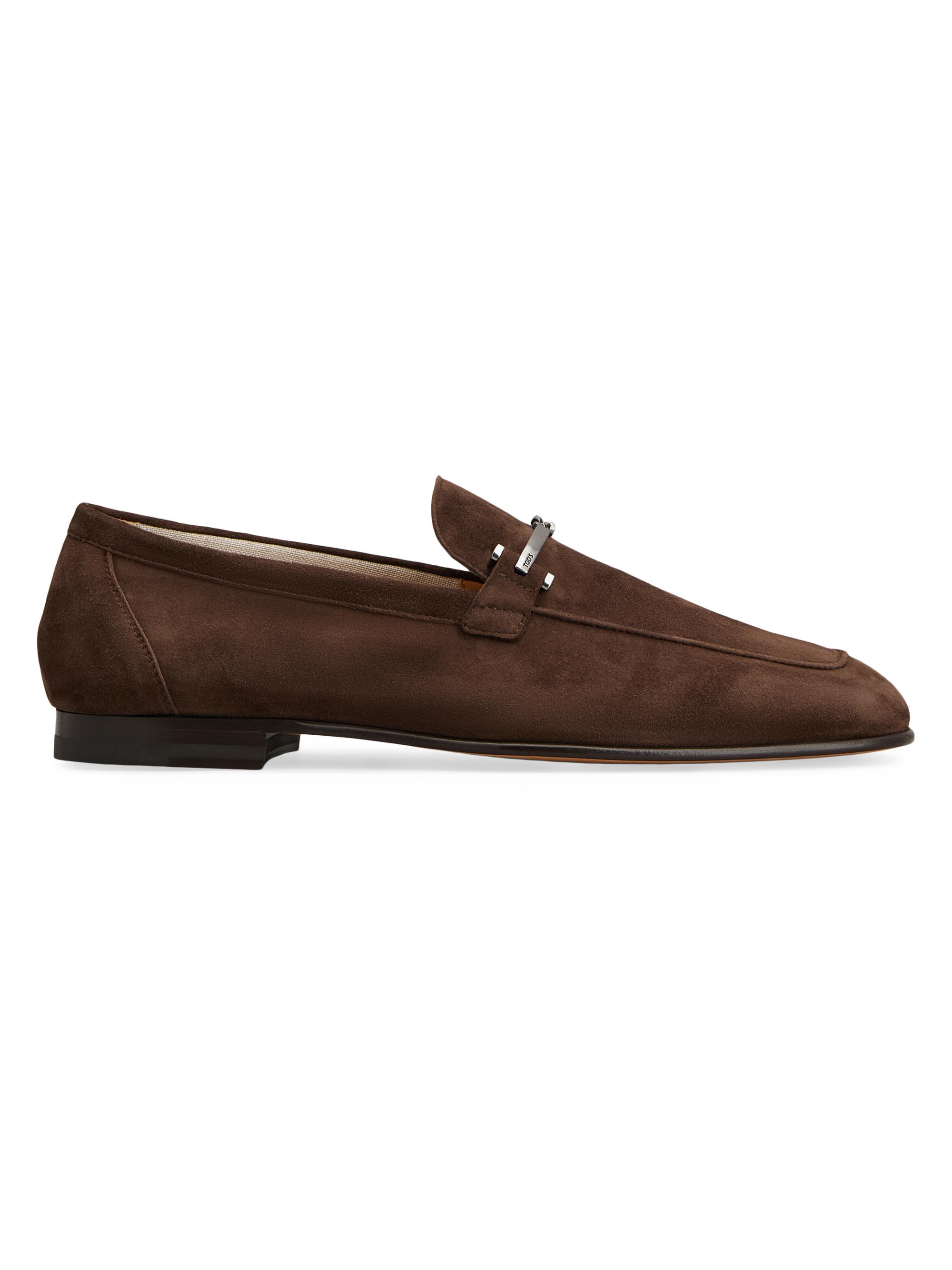 Tod's Men's Suede Penny-Bar Loafers - Dark Brown