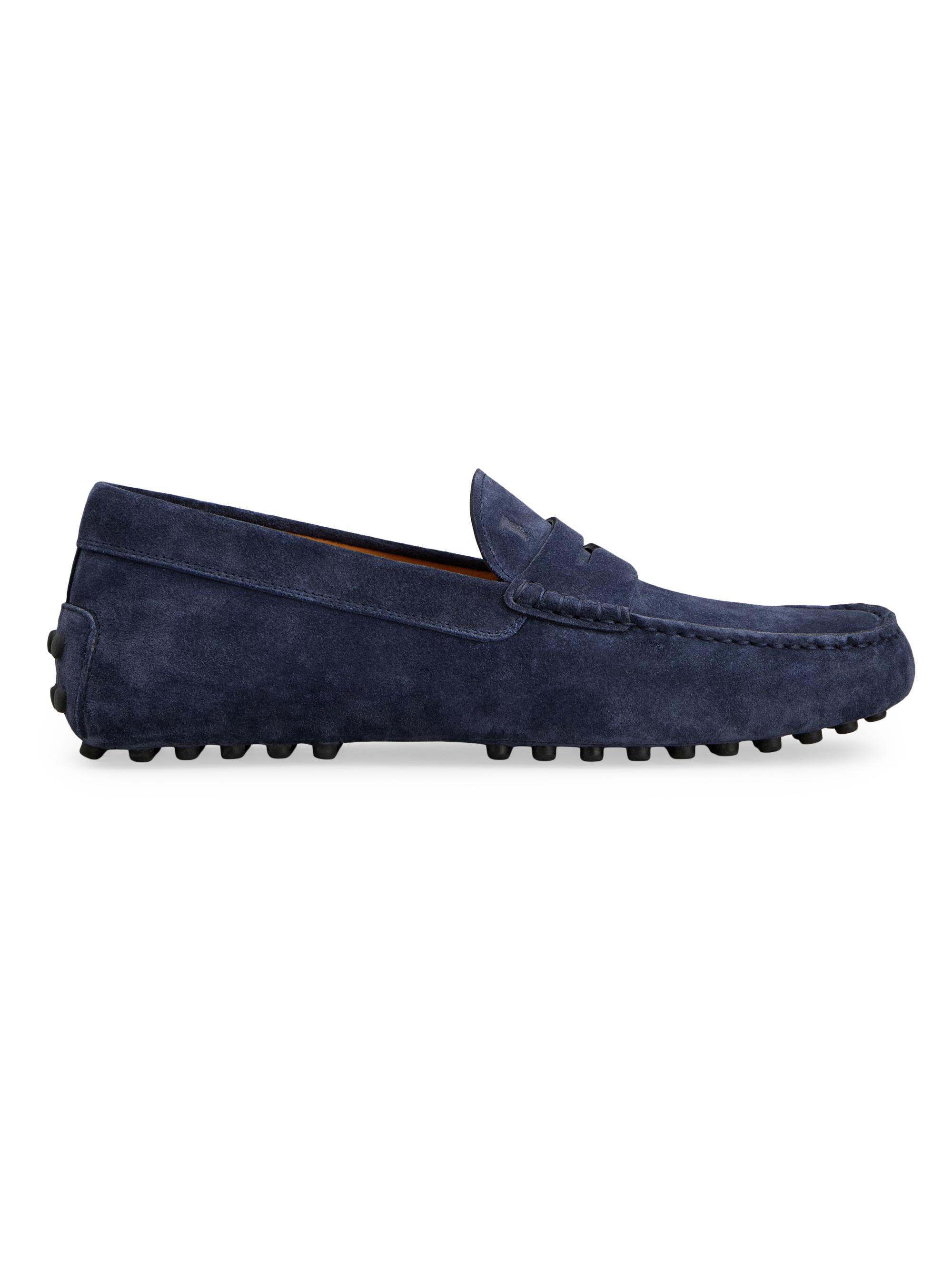 Tod's Men's Mocassino Gommino Suede Driving Loafers - Blue