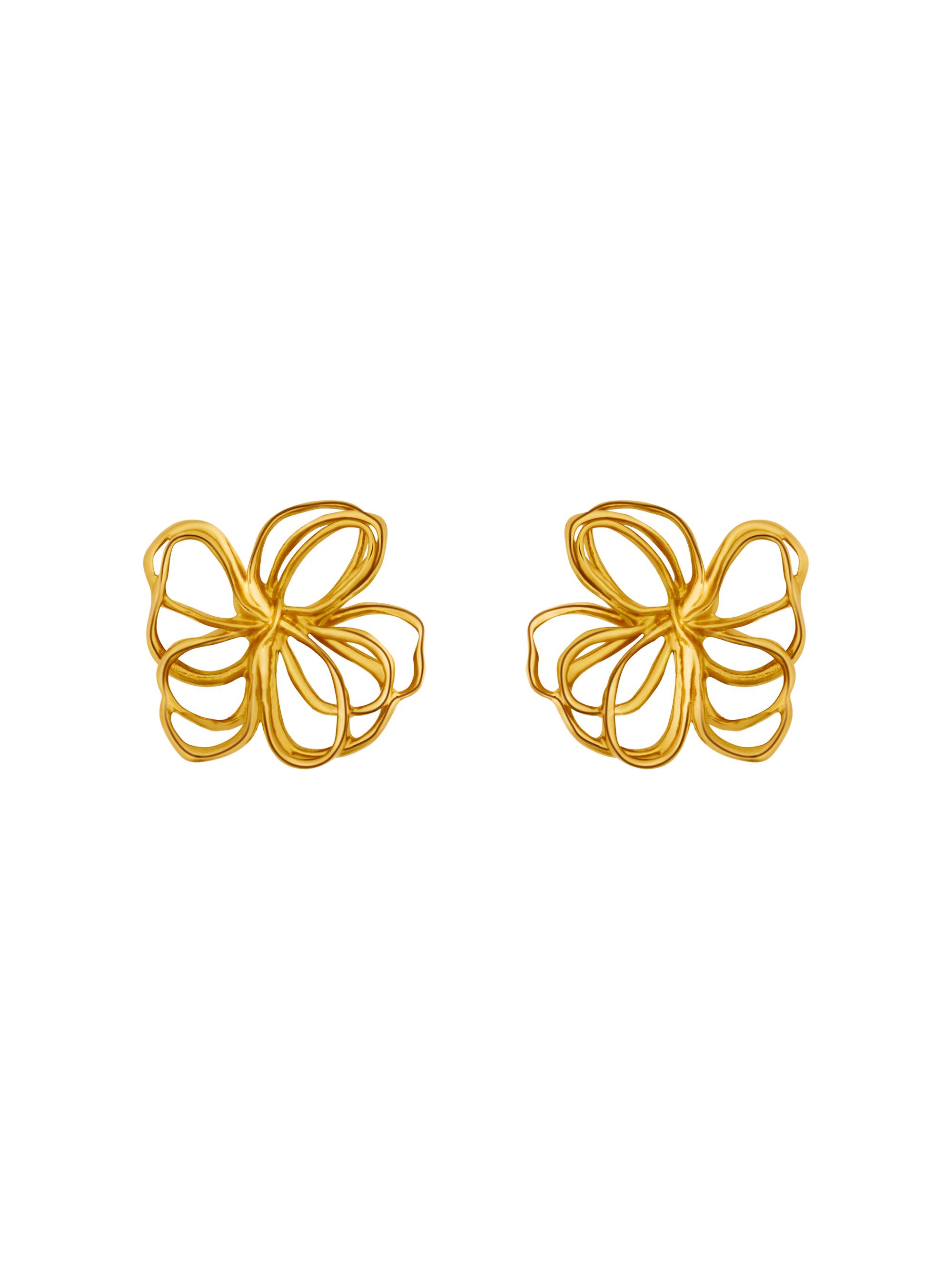 Oscar de la Renta Women's 24K-Gold-Plated Wire Flower Stud Earrings - Gold